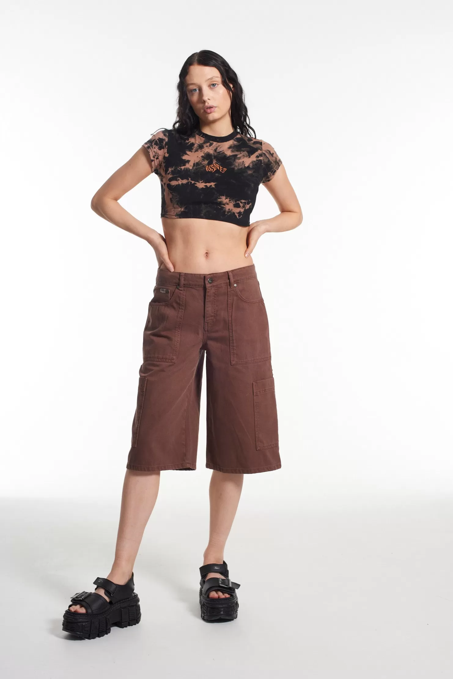 The Ragged Priest Avril Short Brown-Women Skirts & Shorts