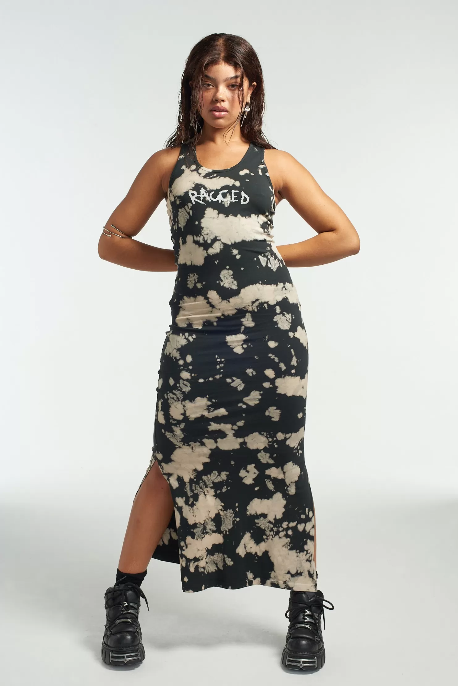 The Ragged Priest Burn Jersey Racer Maxi Dress-Women Dresses