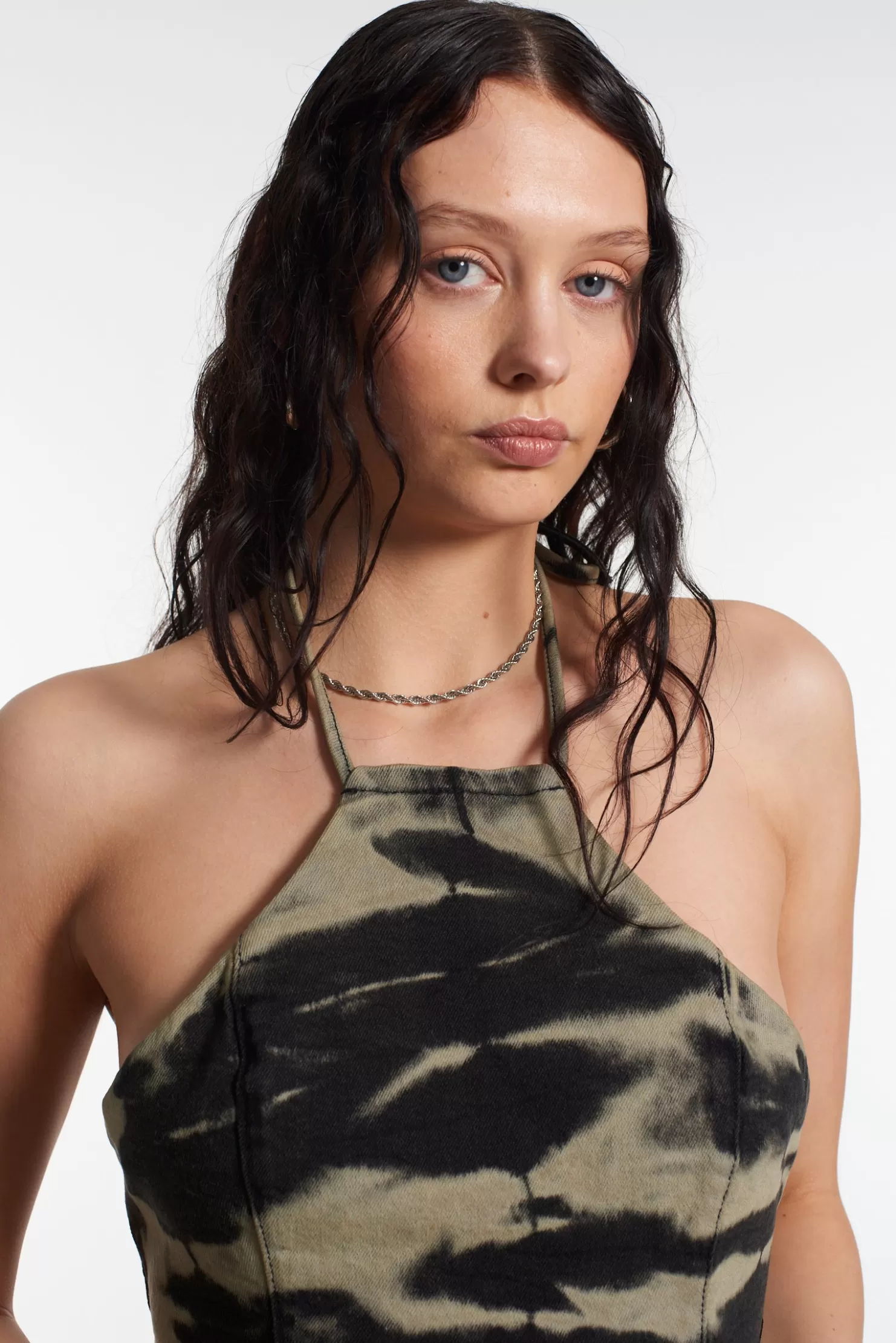 The Ragged Priest Burnout Denim Halterneck Top-Women T-Shirts & Tops