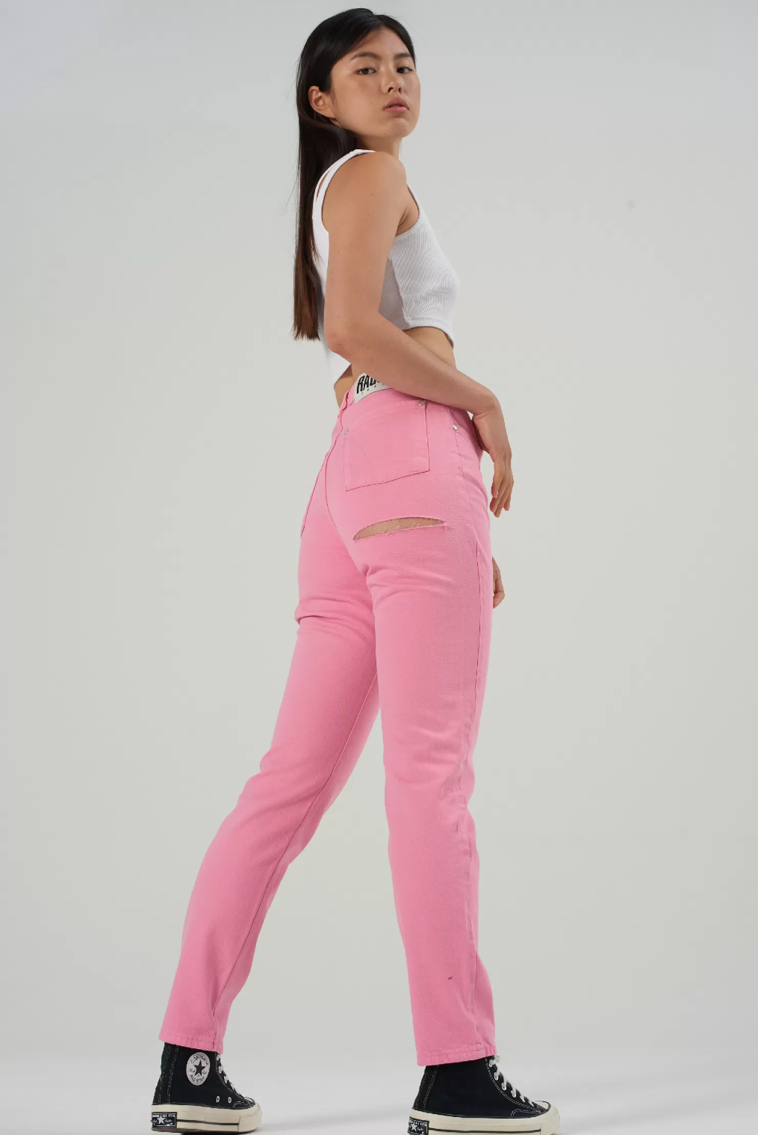 The Ragged Priest Butt Cut Jean - Pink-Women Jeans