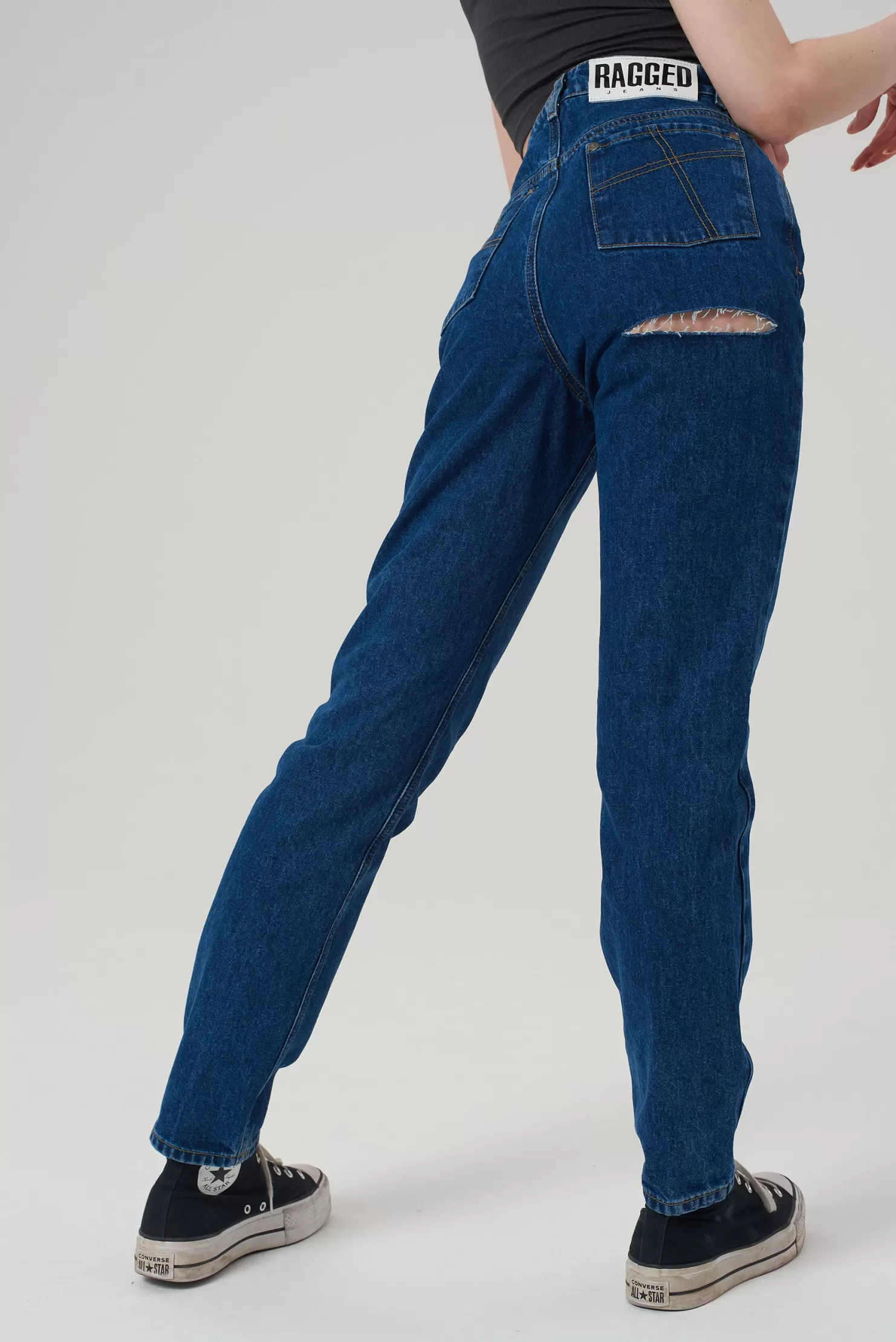 The Ragged Priest Butt Cut Jeans - Indigo-Women Jeans
