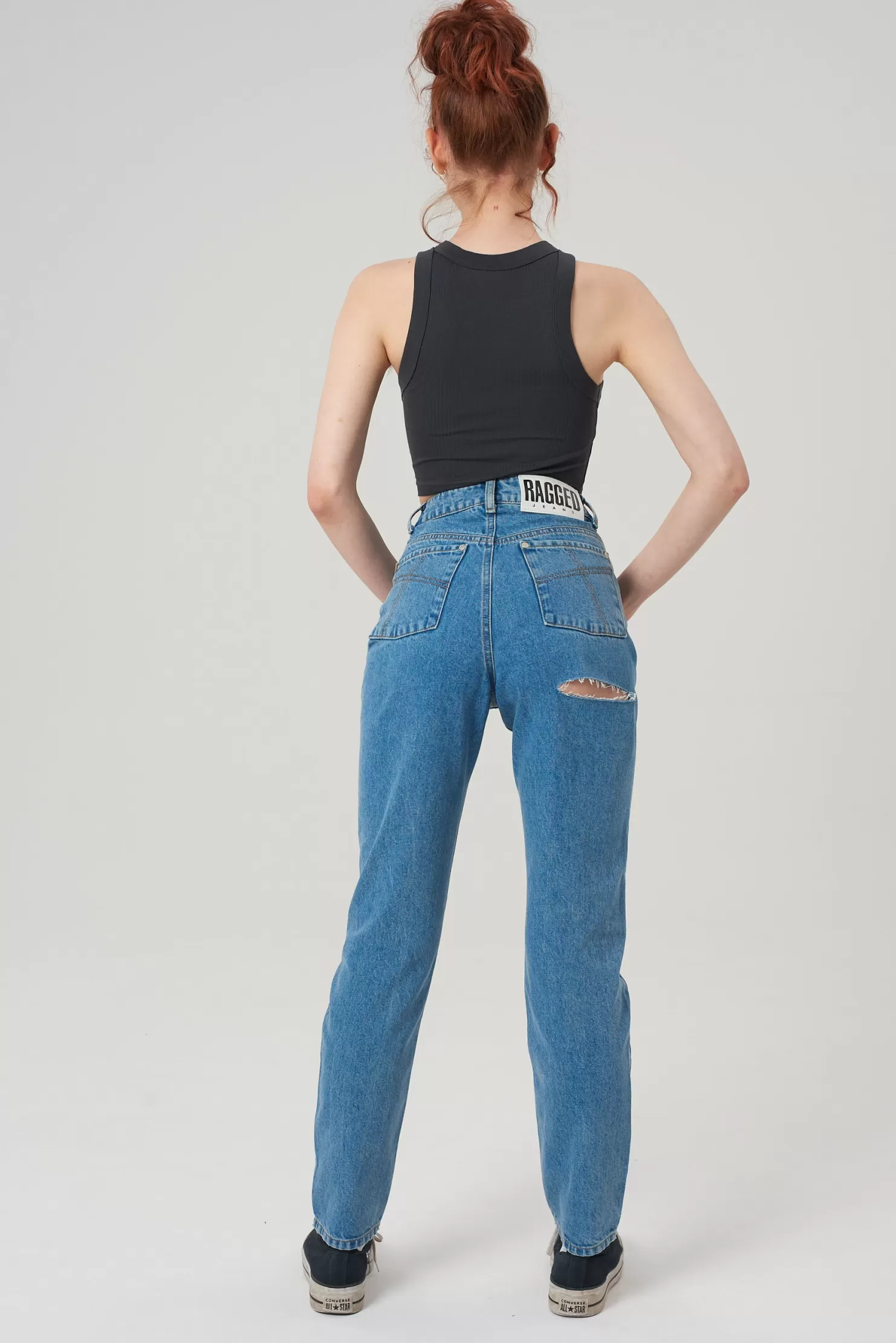 The Ragged Priest Butt Cut Jeans - Light Blue-Women Jeans