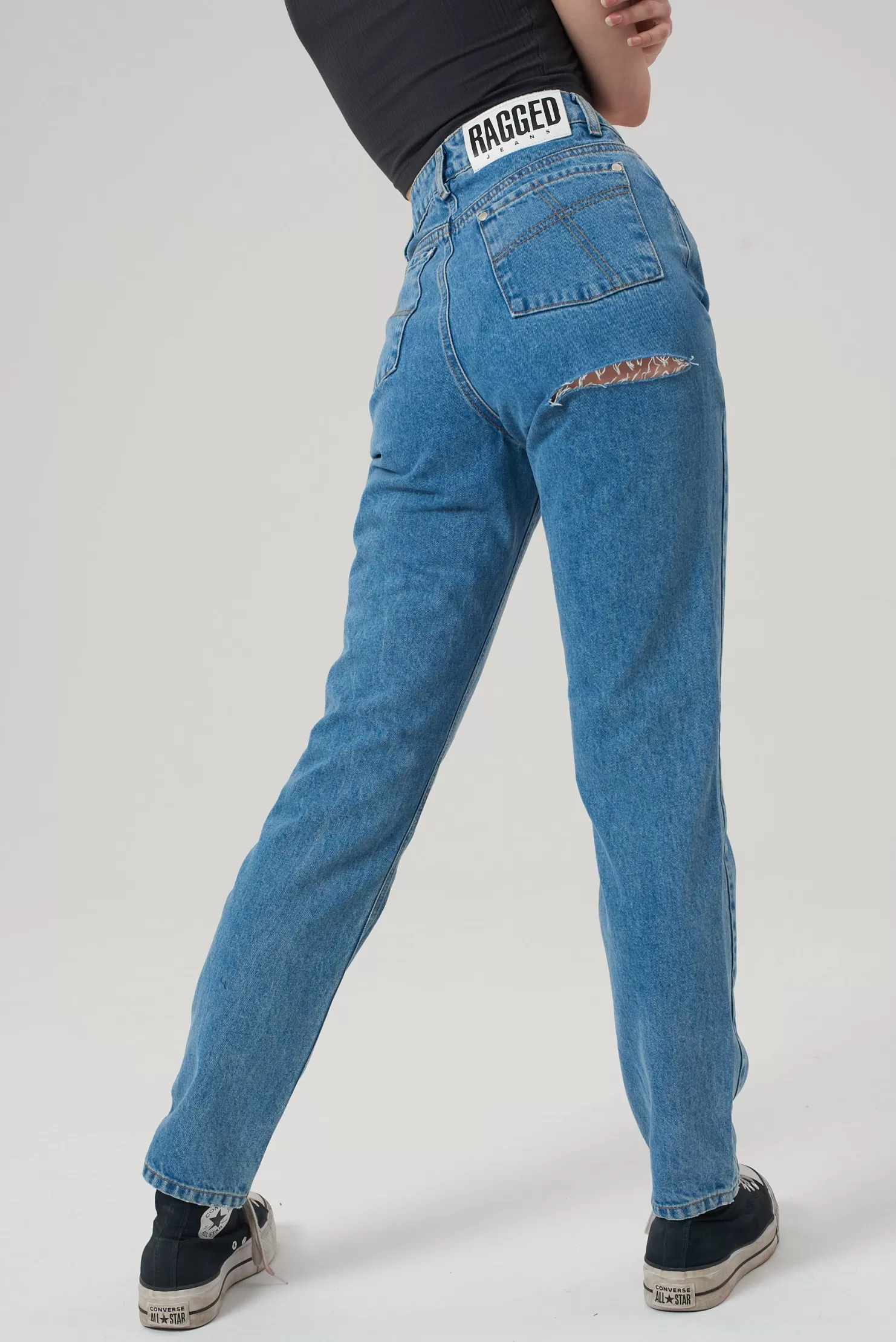 The Ragged Priest Butt Cut Jeans - Light Blue-Women Jeans