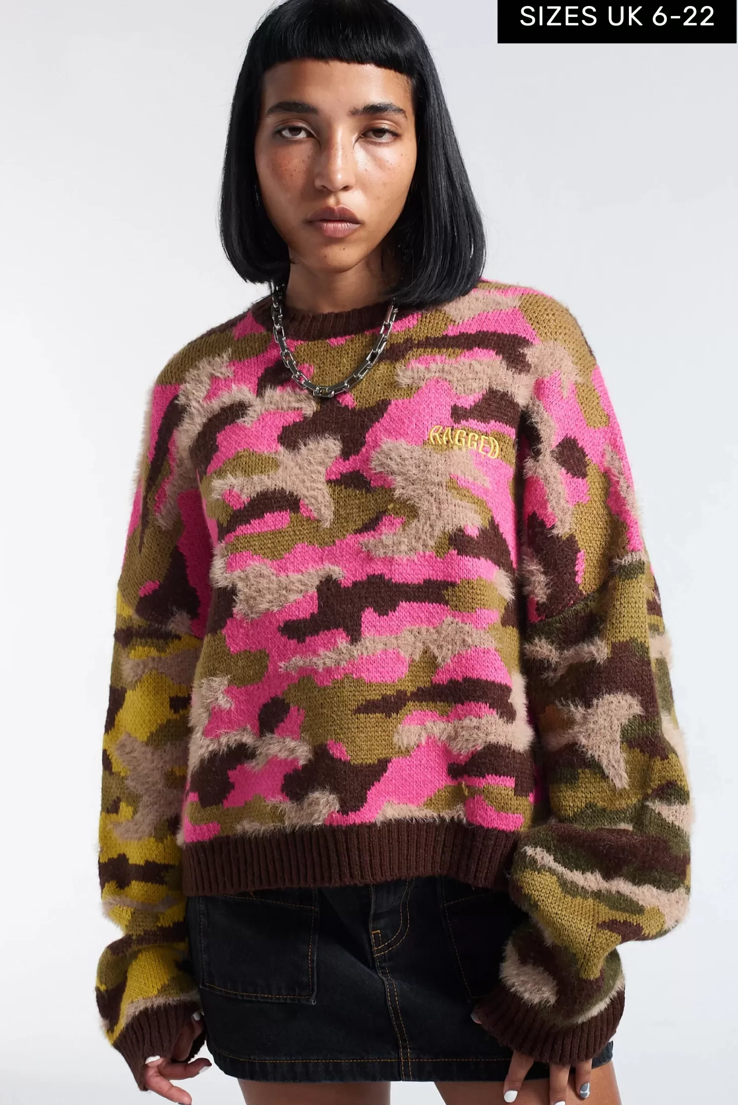 The Ragged Priest Camo Knit-Women Knitwear & Sweats