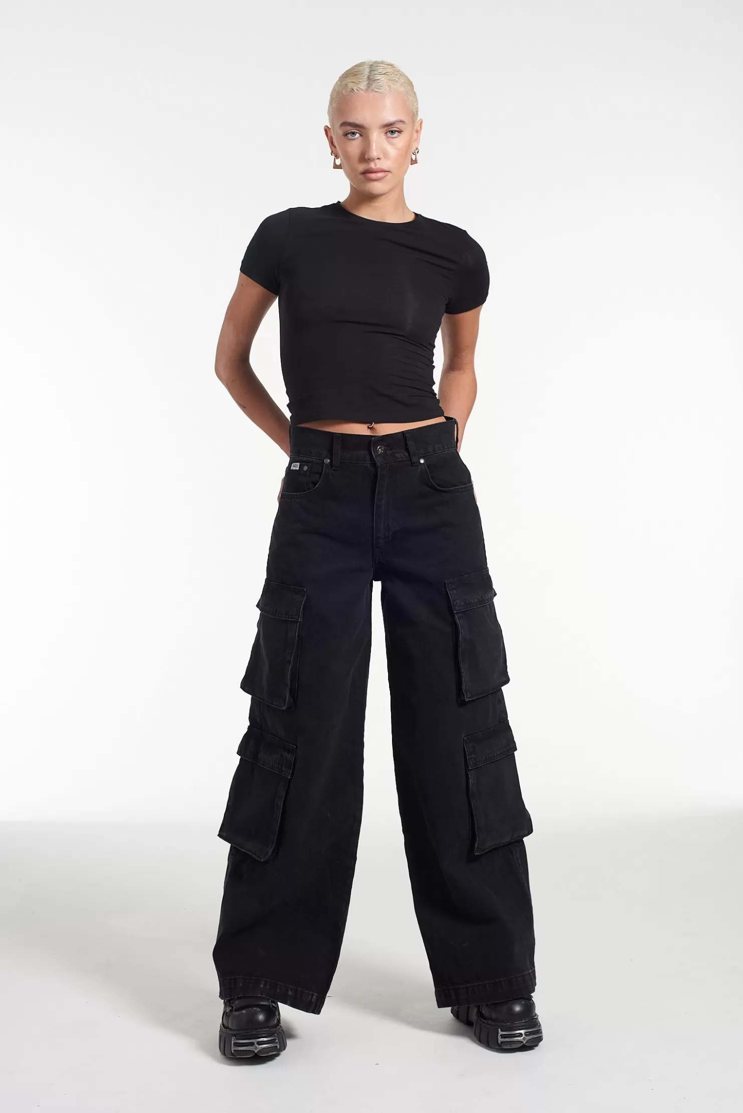 The Ragged Priest Cargo Jean Black-Women Jeans