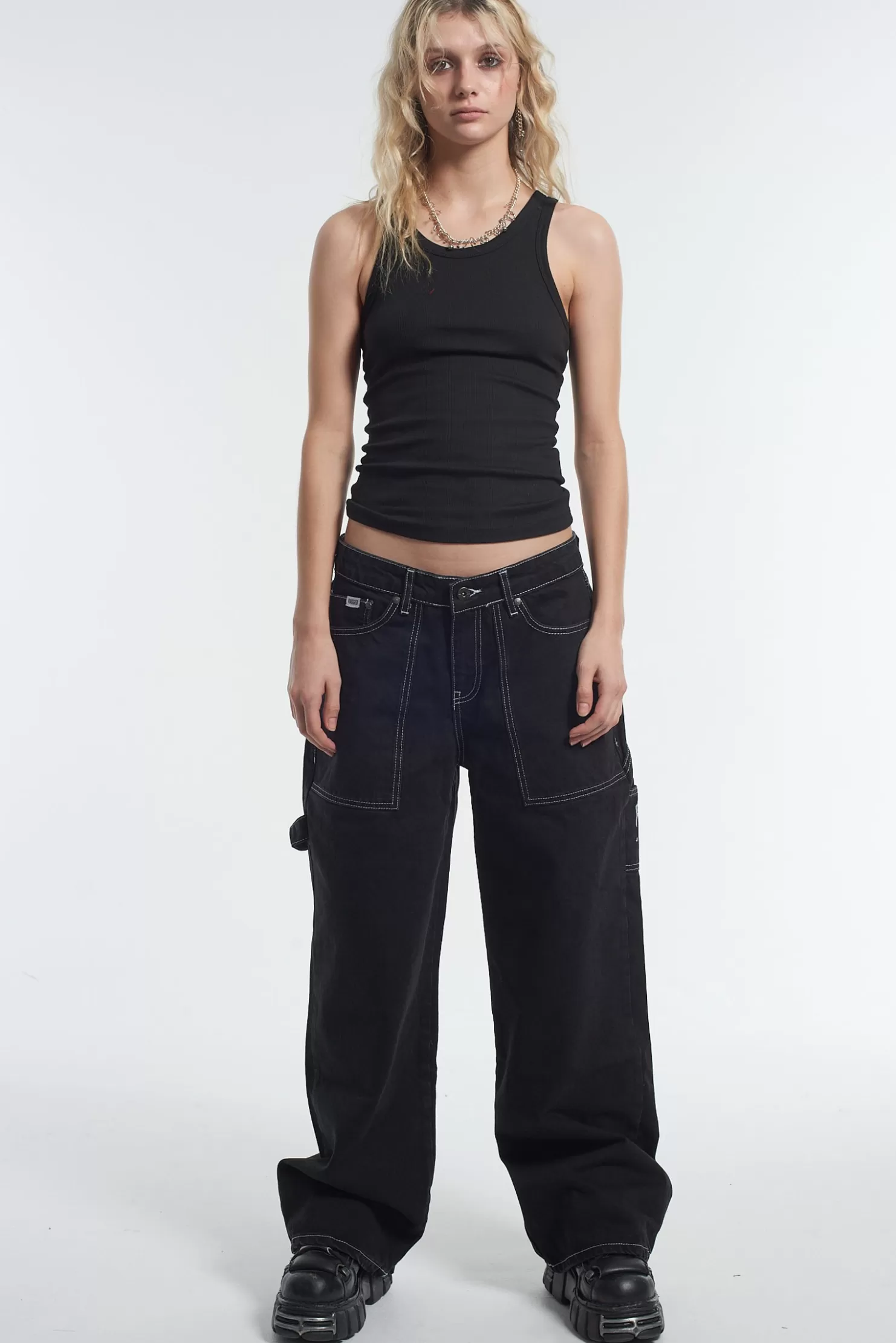 The Ragged Priest Carpenter Release Jean - Black-Women Jeans