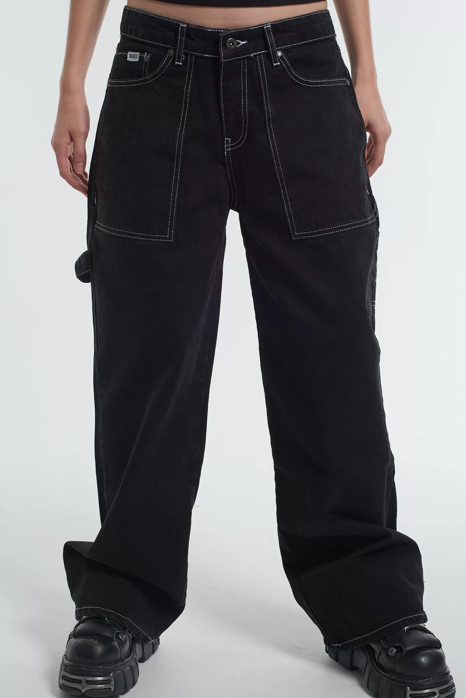 The Ragged Priest Carpenter Release Jean - Black-Women Jeans