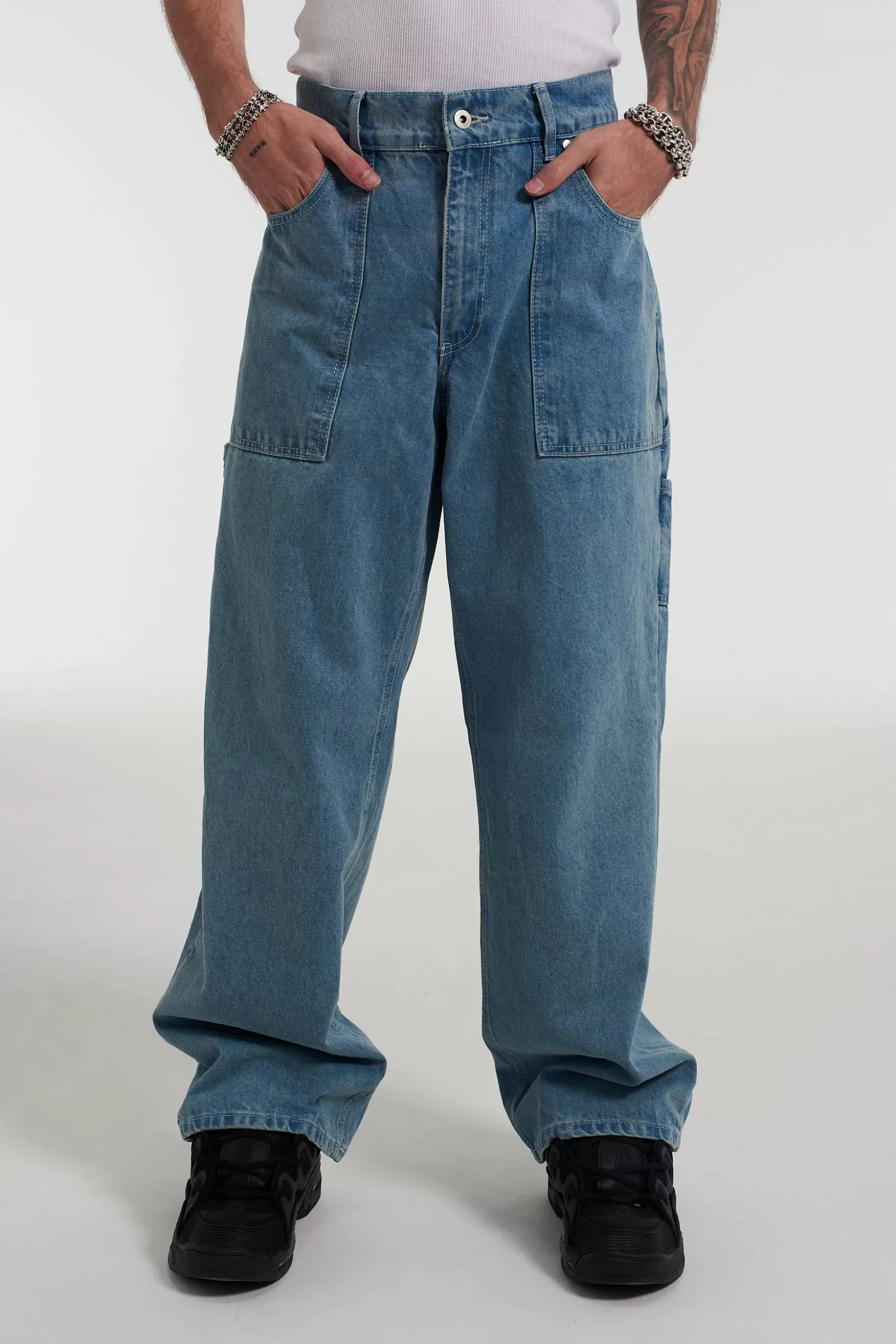 The Ragged Priest Carpenter Skate Jean Mid Blue-Men Jeans