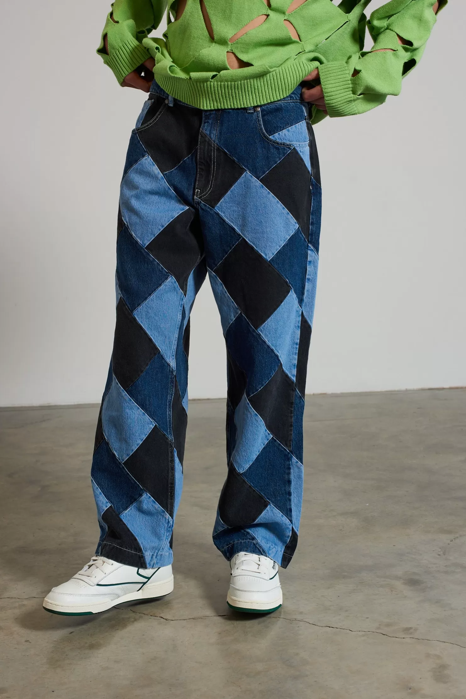 The Ragged Priest Checkmate Patchwork Skate Jean-Men Jeans