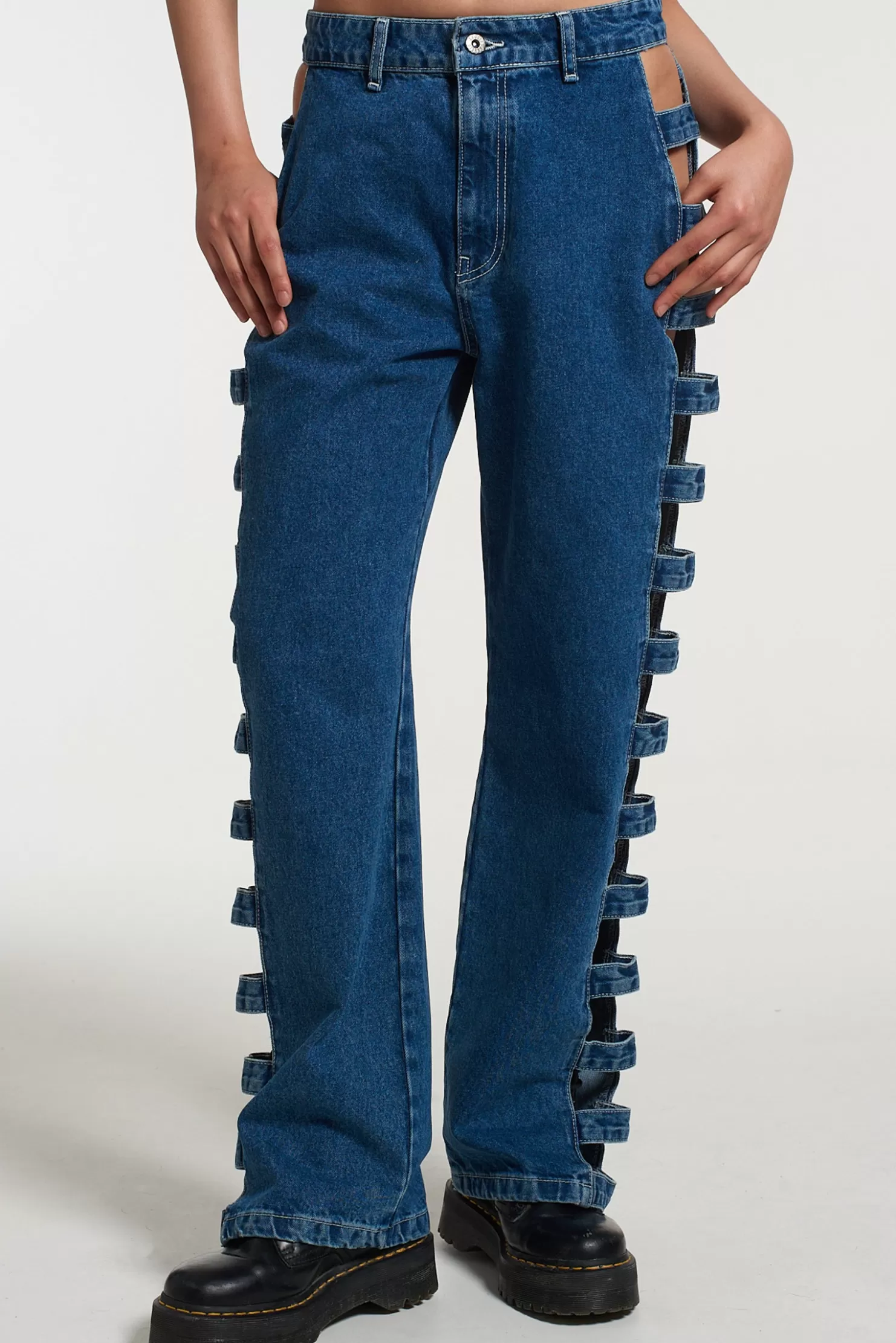 The Ragged Priest Clouded Cut Out Dad Jean-Women Jeans