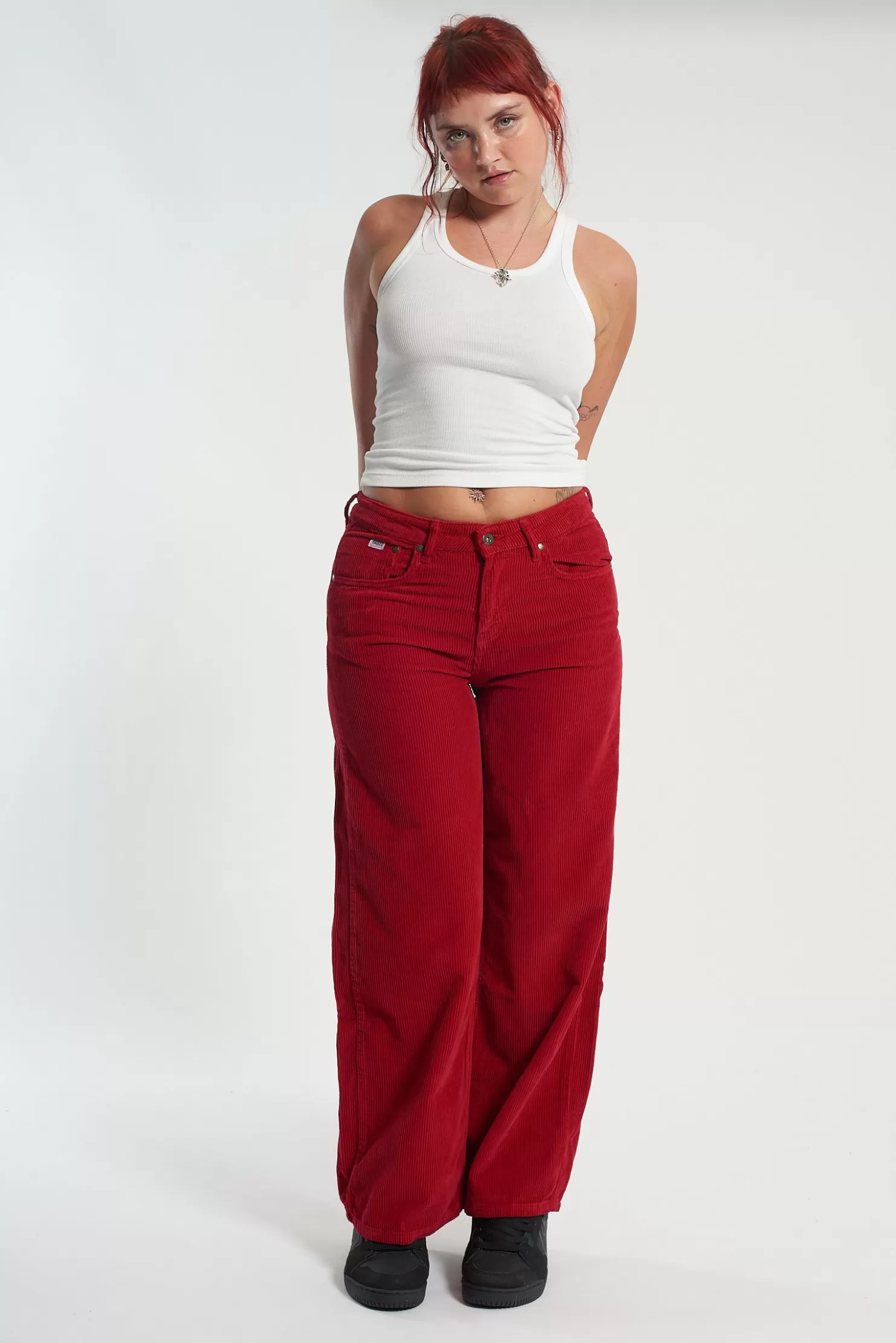 The Ragged Priest Cord Release Jean - Chilli Pepper Red-Women Jeans