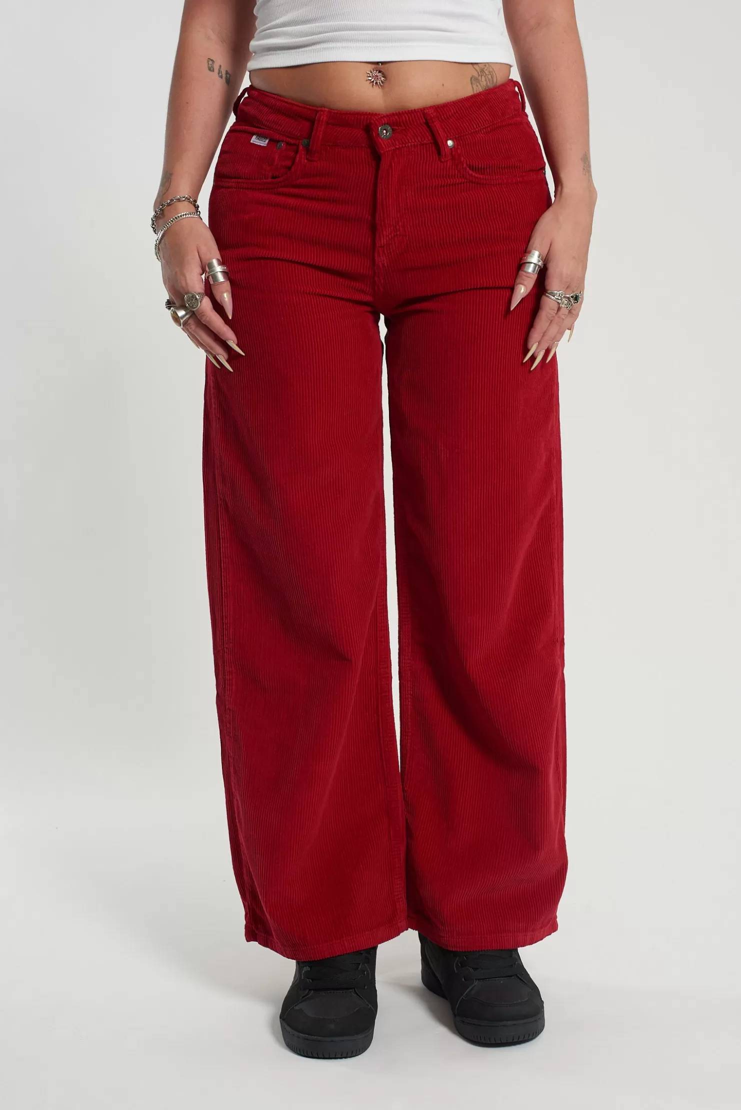 The Ragged Priest Cord Release Jean - Chilli Pepper Red-Women Jeans