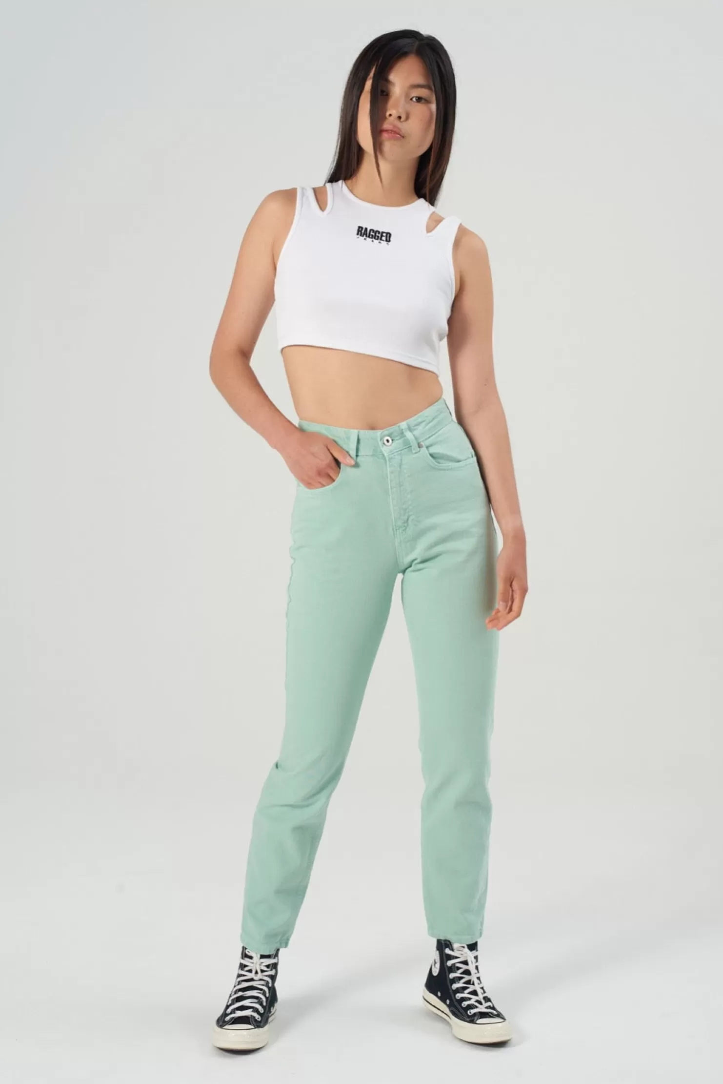 The Ragged Priest Cougar Mom Jean - Mint-Women Jeans