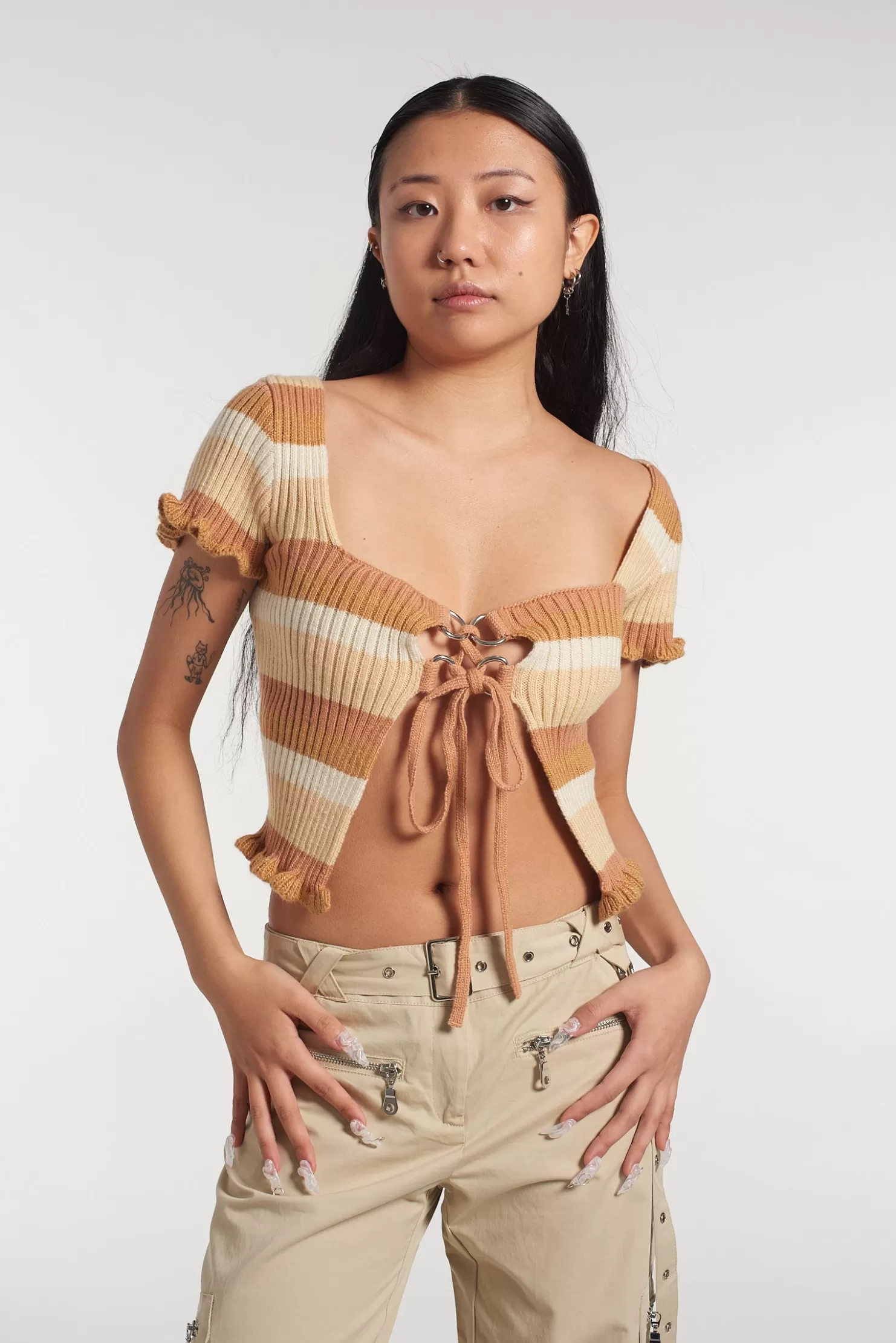 The Ragged Priest Dawn Top Brown-Women T-Shirts & Tops