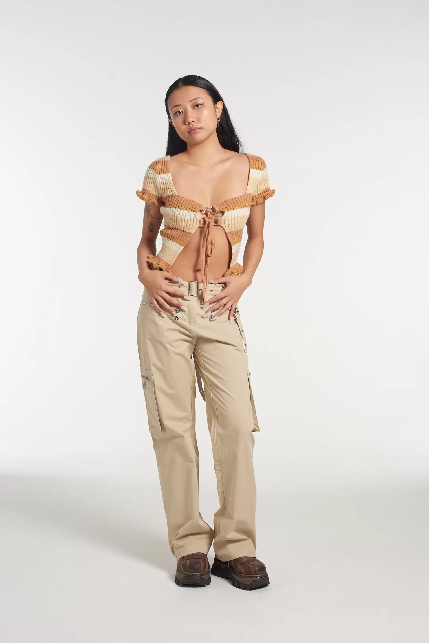 The Ragged Priest Dawn Top Brown-Women T-Shirts & Tops