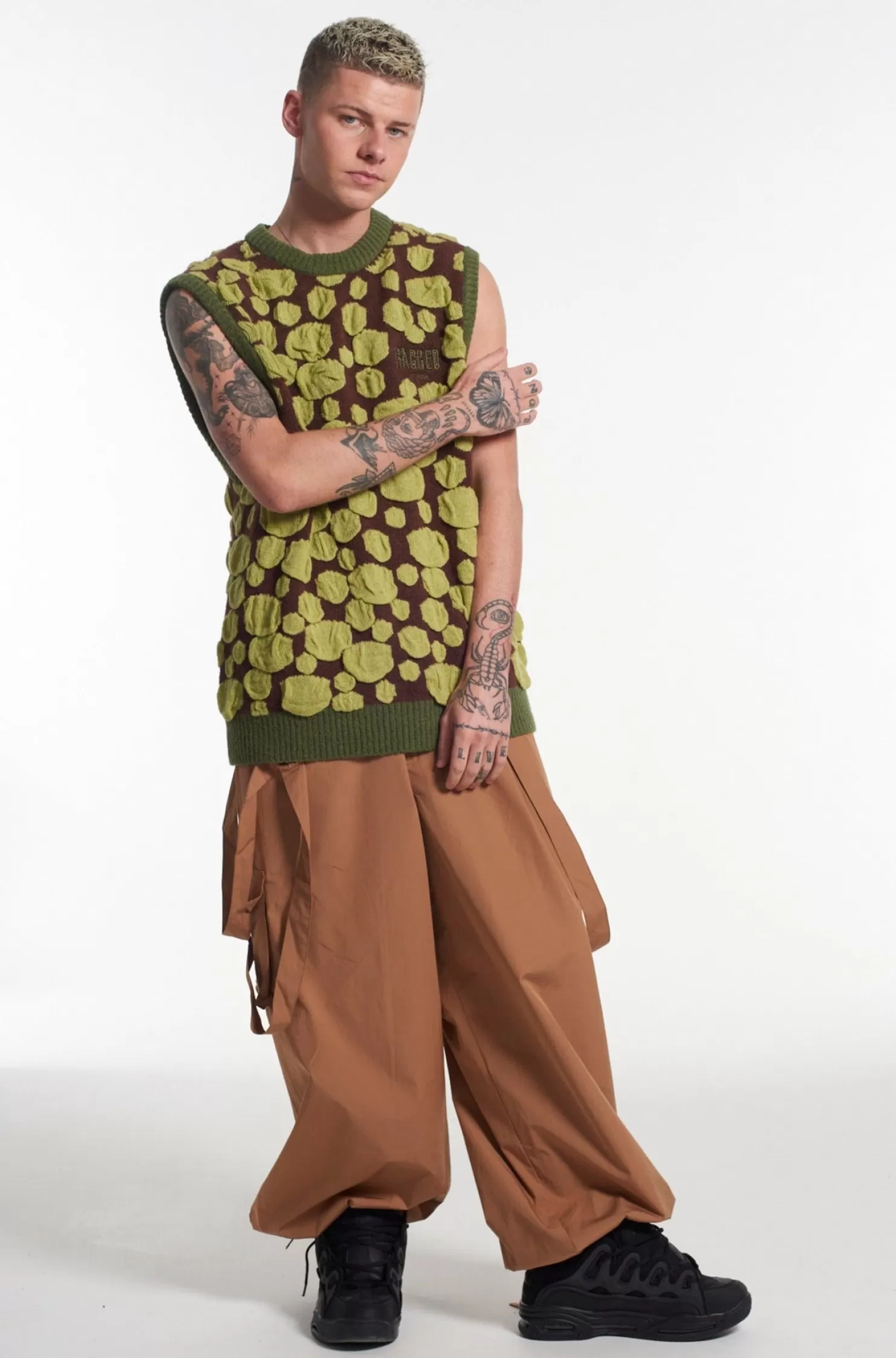 The Ragged Priest Decay Knitted Vest-Men Knitwear, Sweatshirts & Hoodies