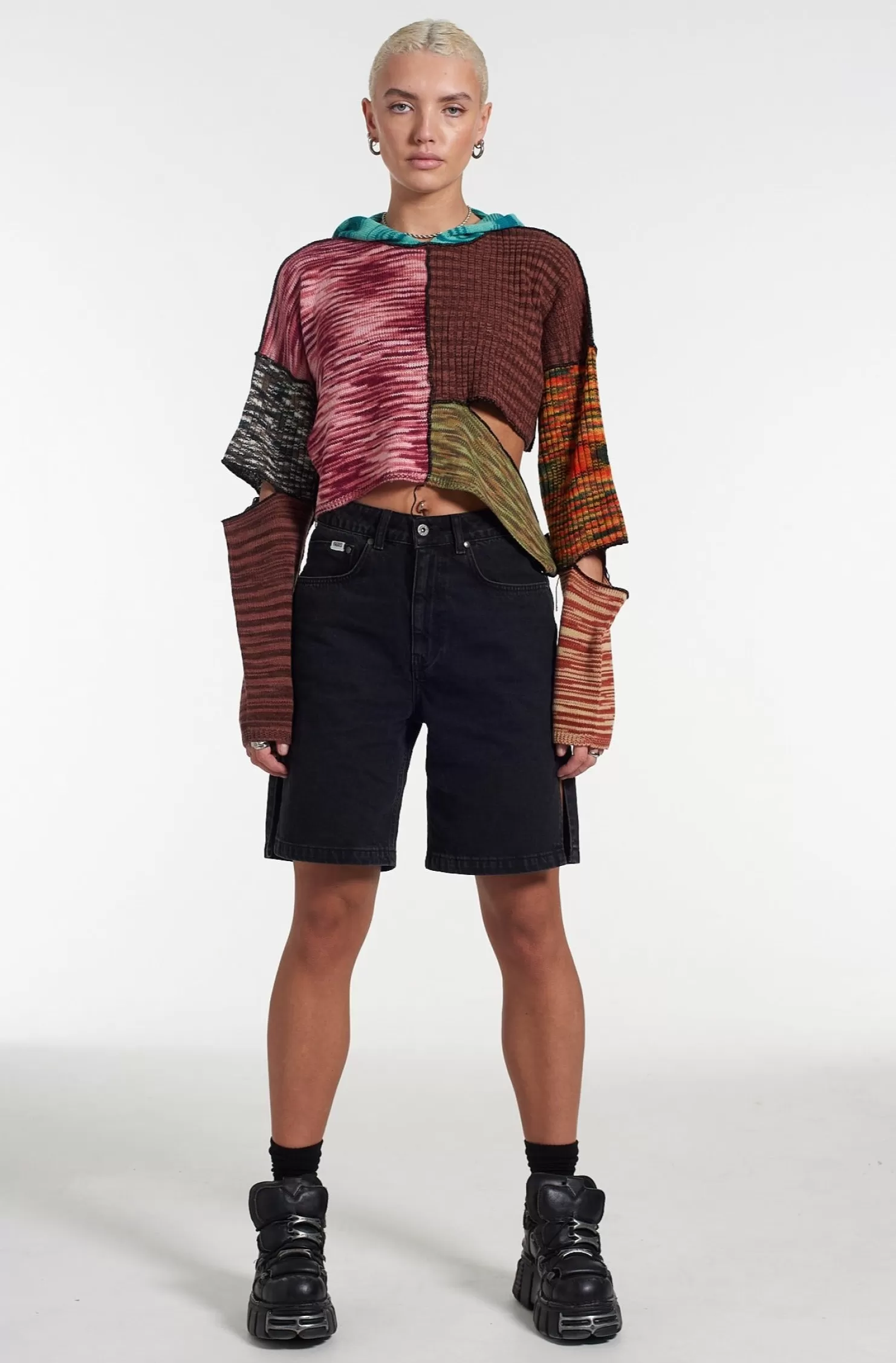 The Ragged Priest Eternal Patchwork Hoodie-Women Knitwear & Sweats