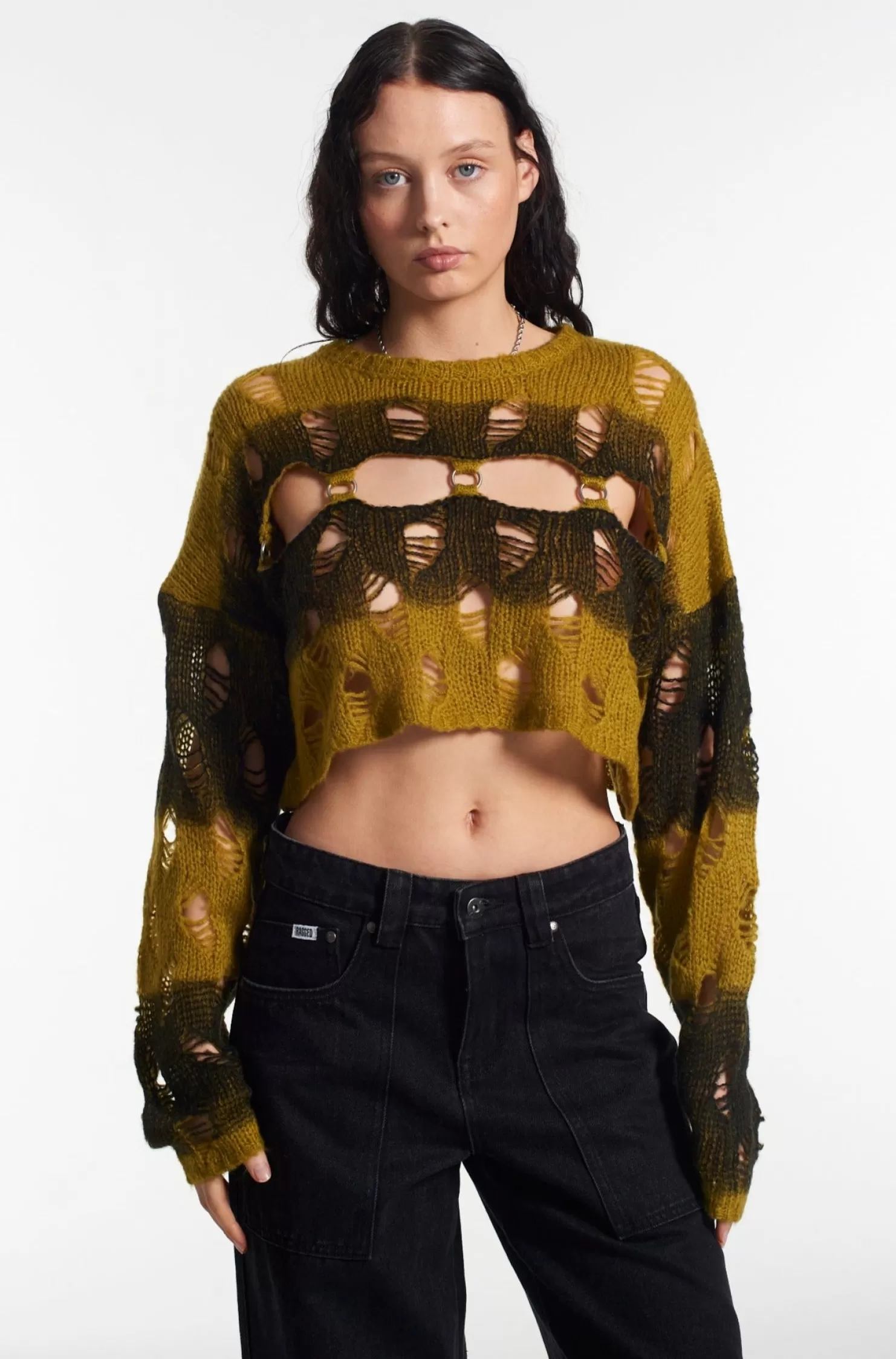 The Ragged Priest Fader Cut Out Knit-Women Knitwear & Sweats