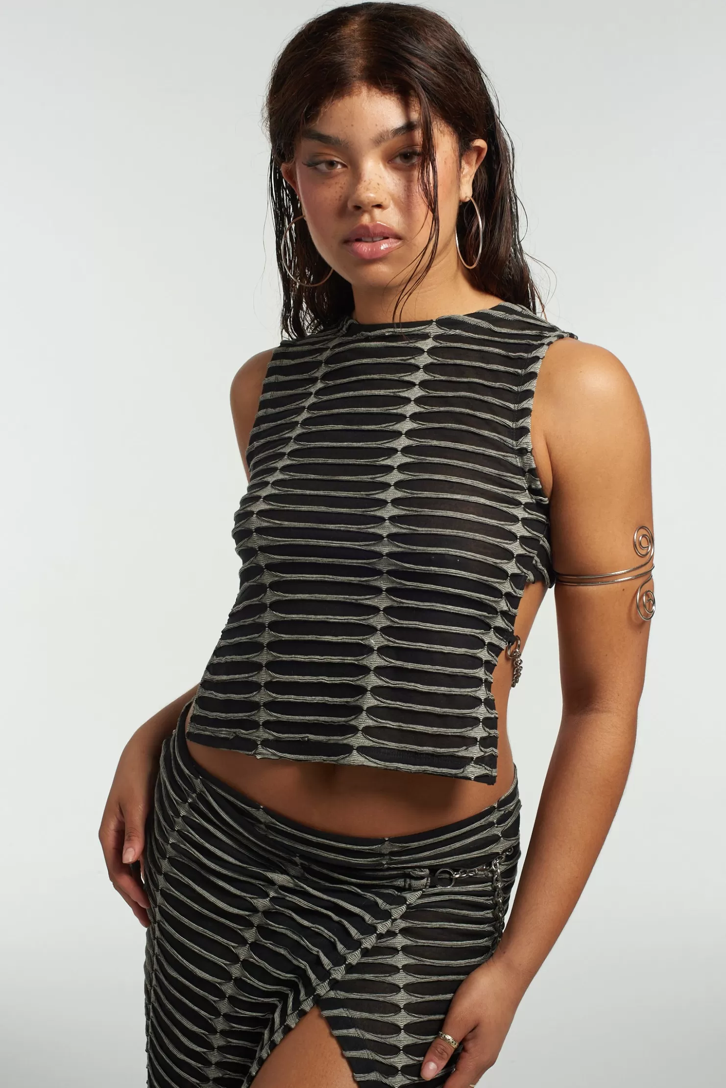 The Ragged Priest Fracture Sleeveless Top-Women T-Shirts & Tops