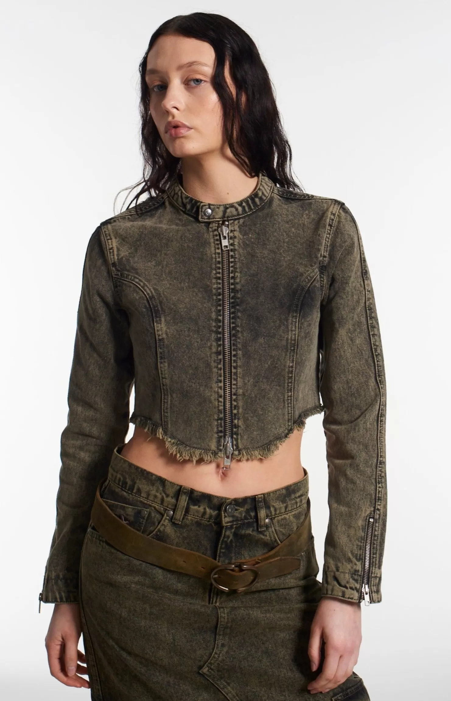 The Ragged Priest Harley Denim Biker Jacket-Women Coats & Jackets