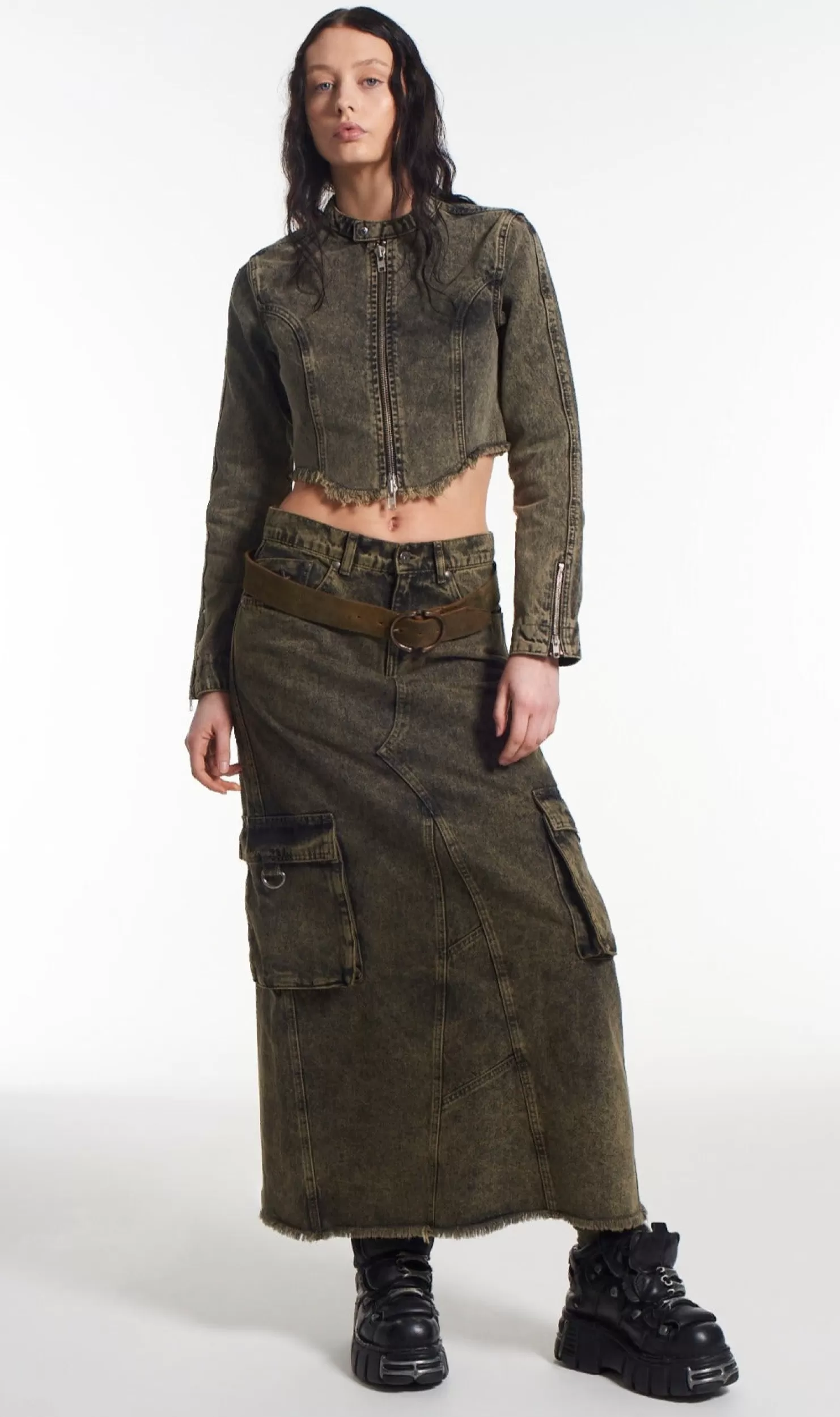 The Ragged Priest Harley Denim Biker Jacket-Women Coats & Jackets