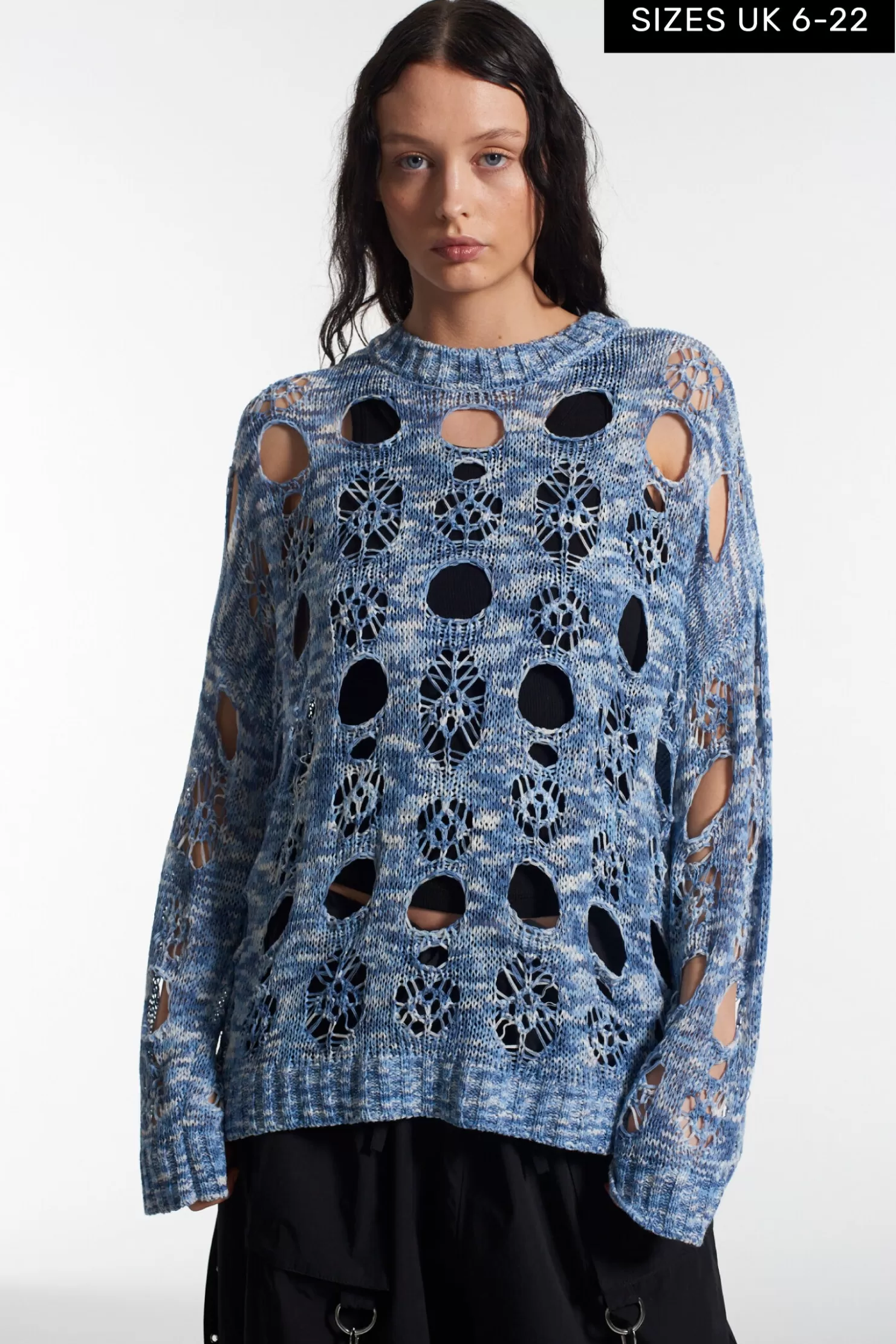 The Ragged Priest Haze Knit Blue-Women Knitwear & Sweats