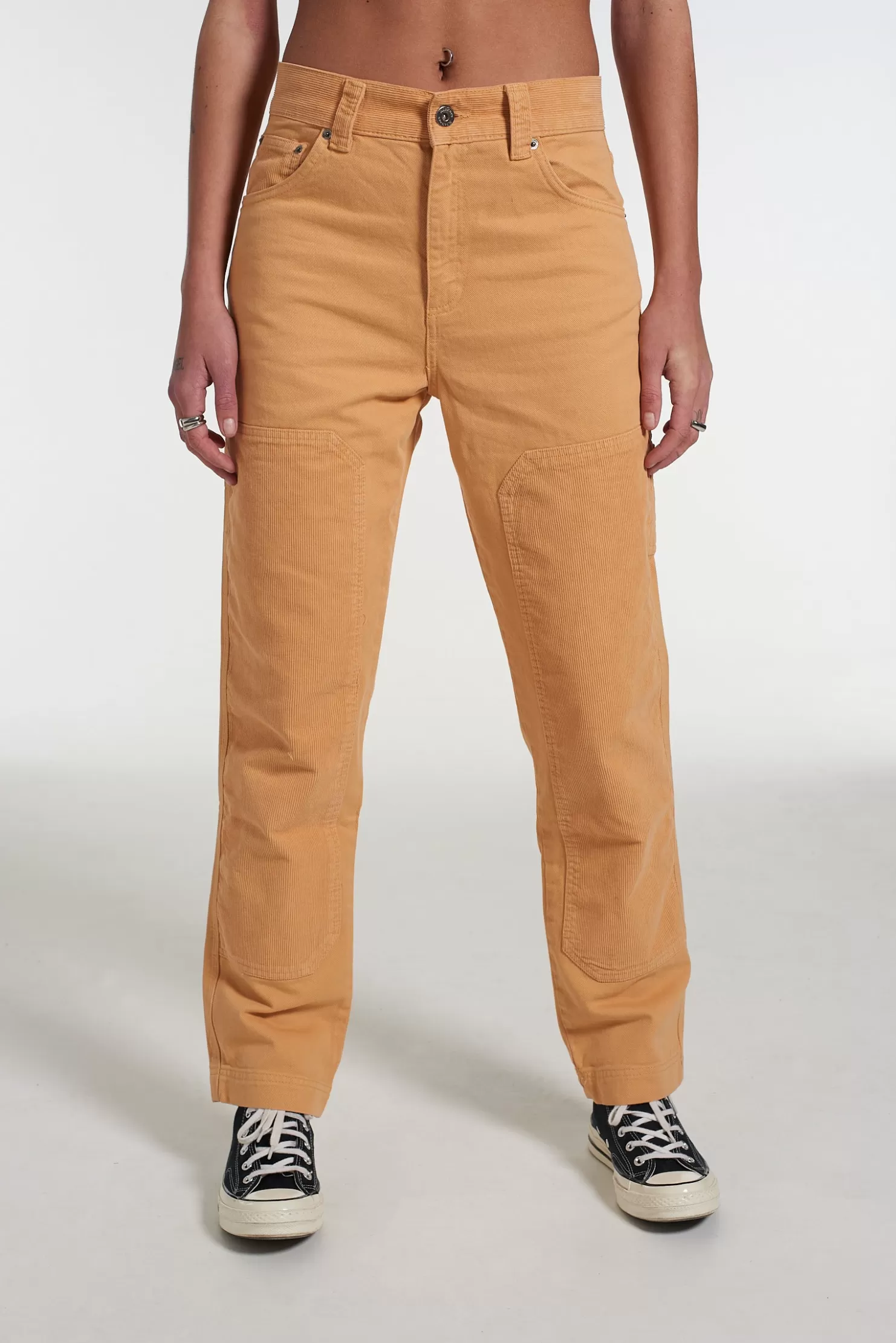 The Ragged Priest Kickers Classic Drill And Cord Carpenter Trouser Cord Brown-Women Trousers