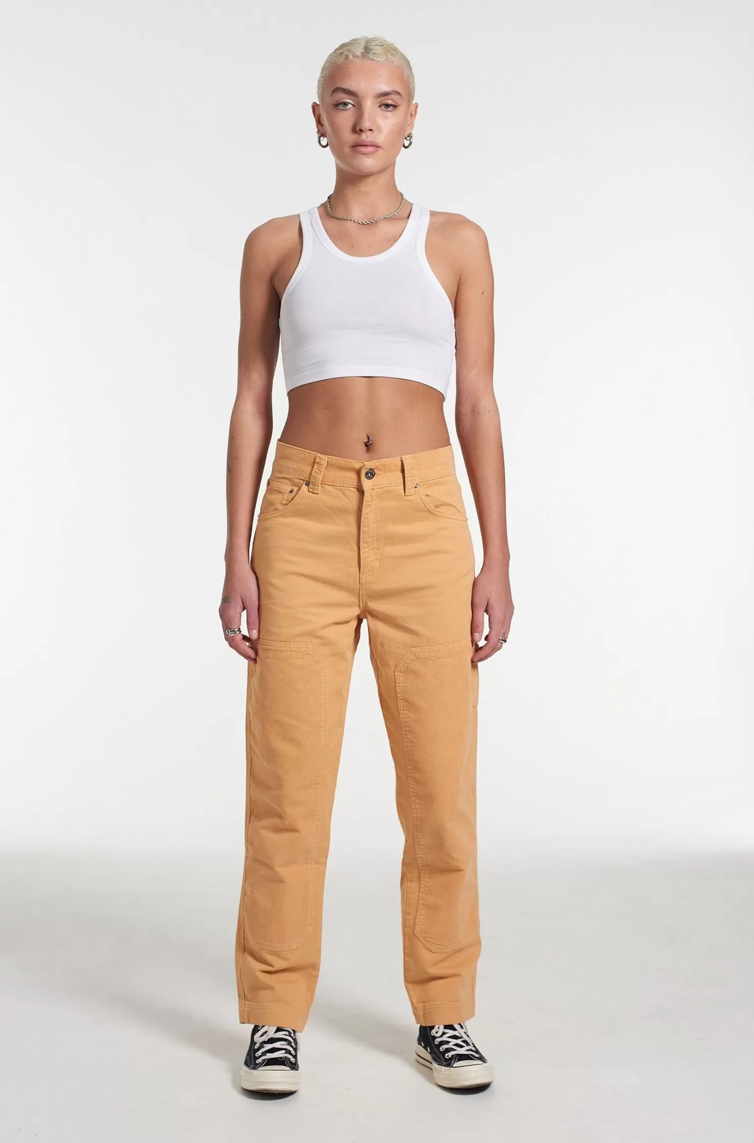 The Ragged Priest Kickers Classic Drill And Cord Carpenter Trouser Cord Brown-Women Trousers