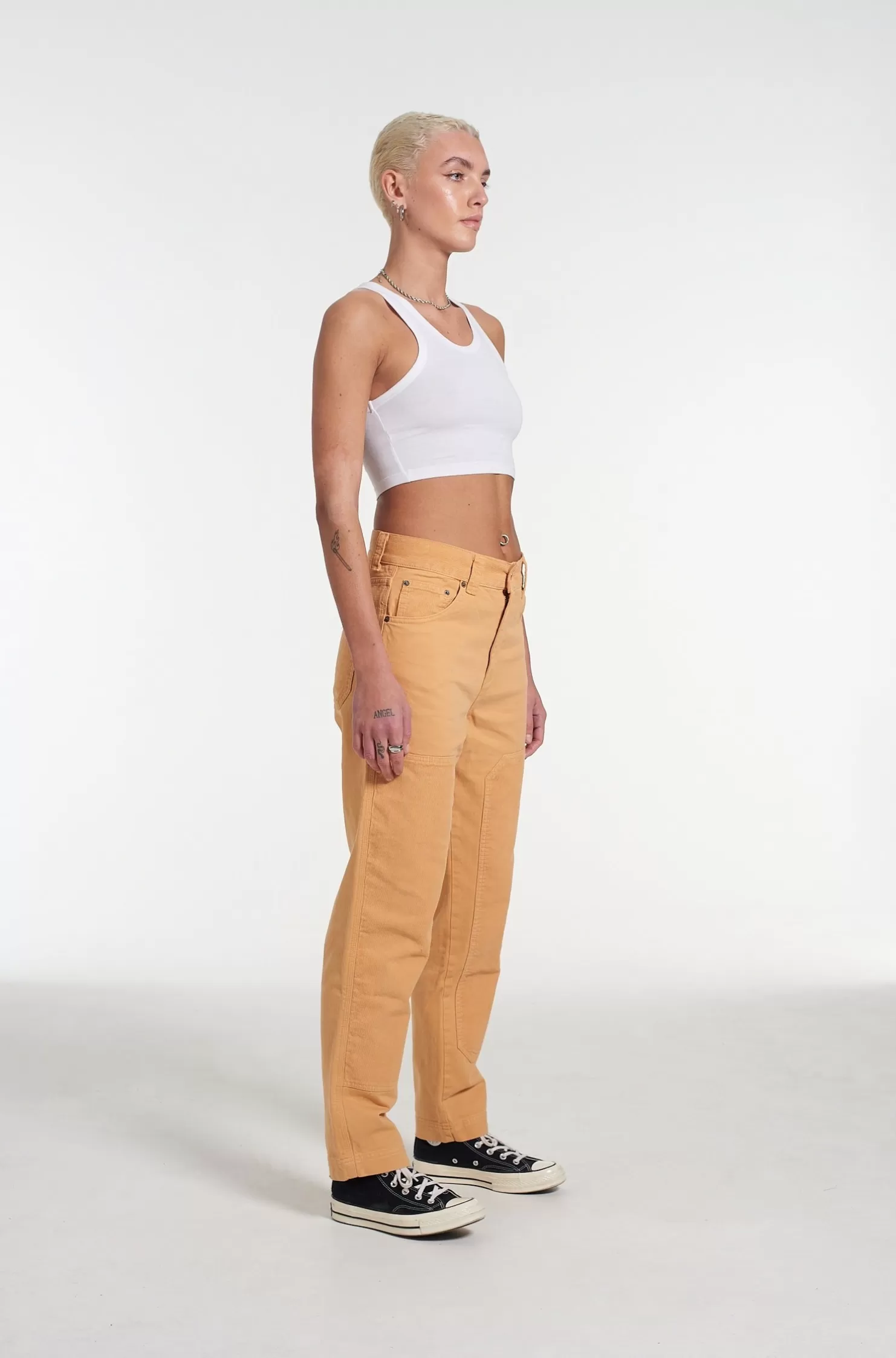 The Ragged Priest Kickers Classic Drill And Cord Carpenter Trouser Cord Brown-Women Trousers