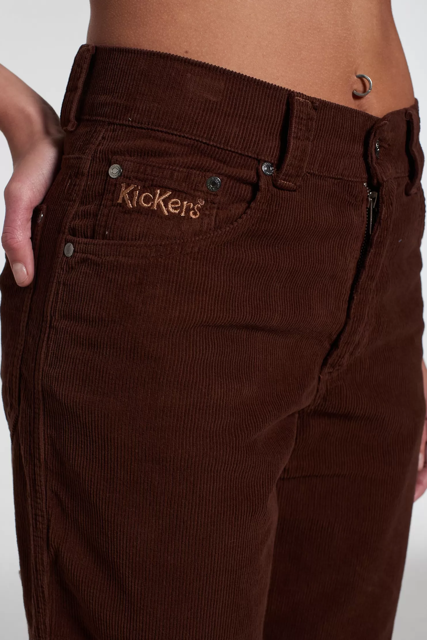 The Ragged Priest Kickers Classic Wide Leg Trouser Cord Brown-Women Trousers