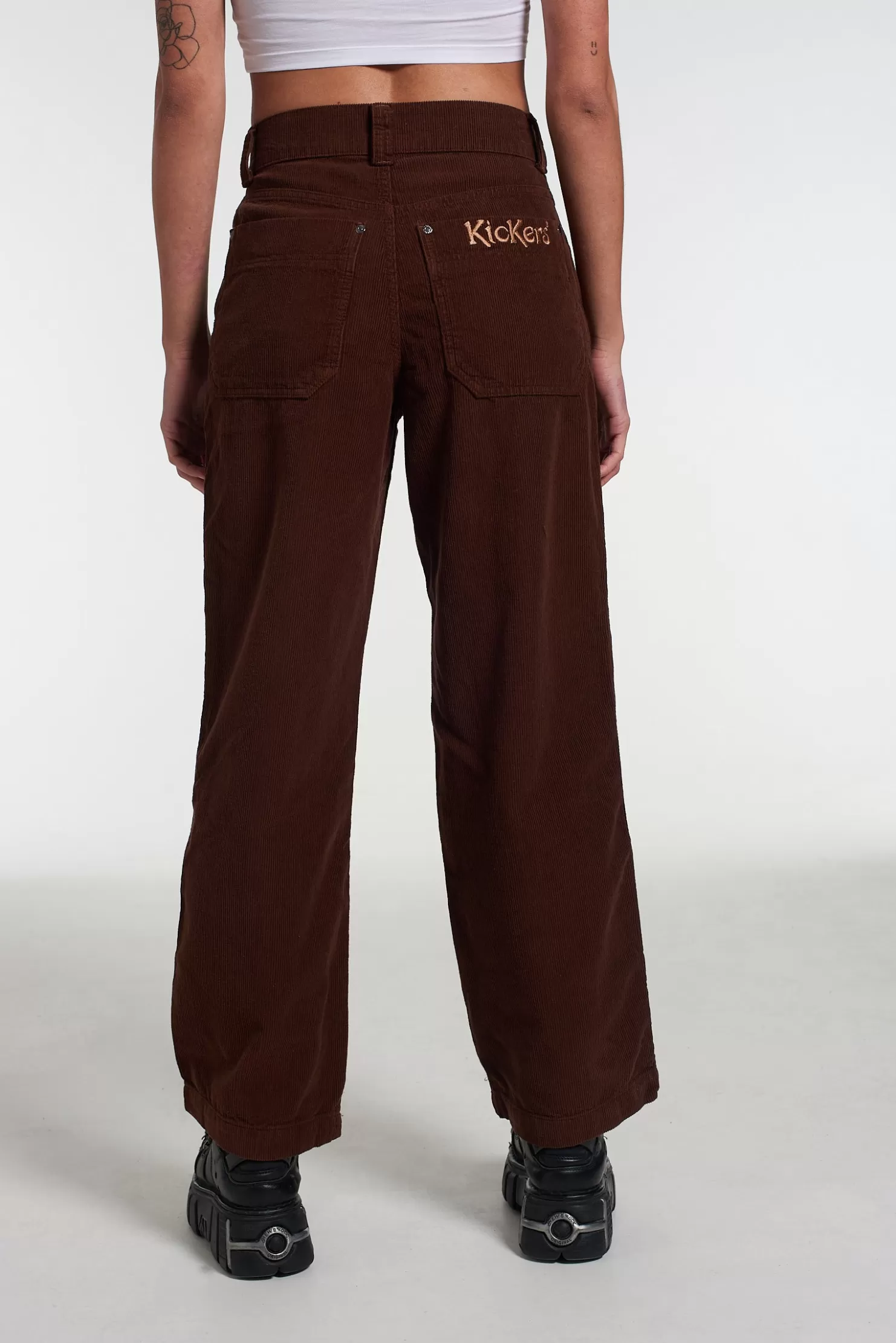 The Ragged Priest Kickers Classic Wide Leg Trouser Cord Brown-Women Trousers