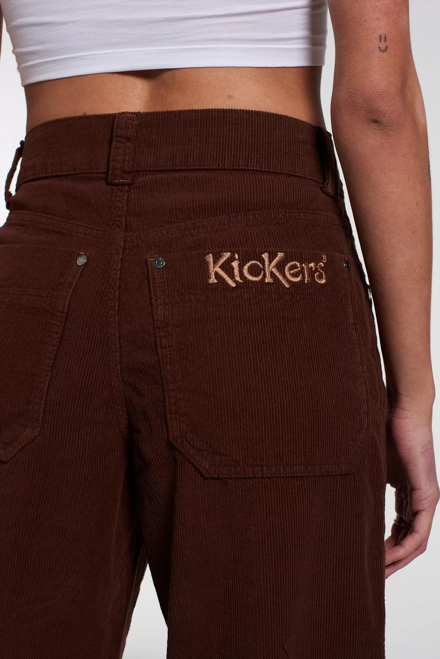 The Ragged Priest Kickers Classic Wide Leg Trouser Cord Brown-Women Trousers