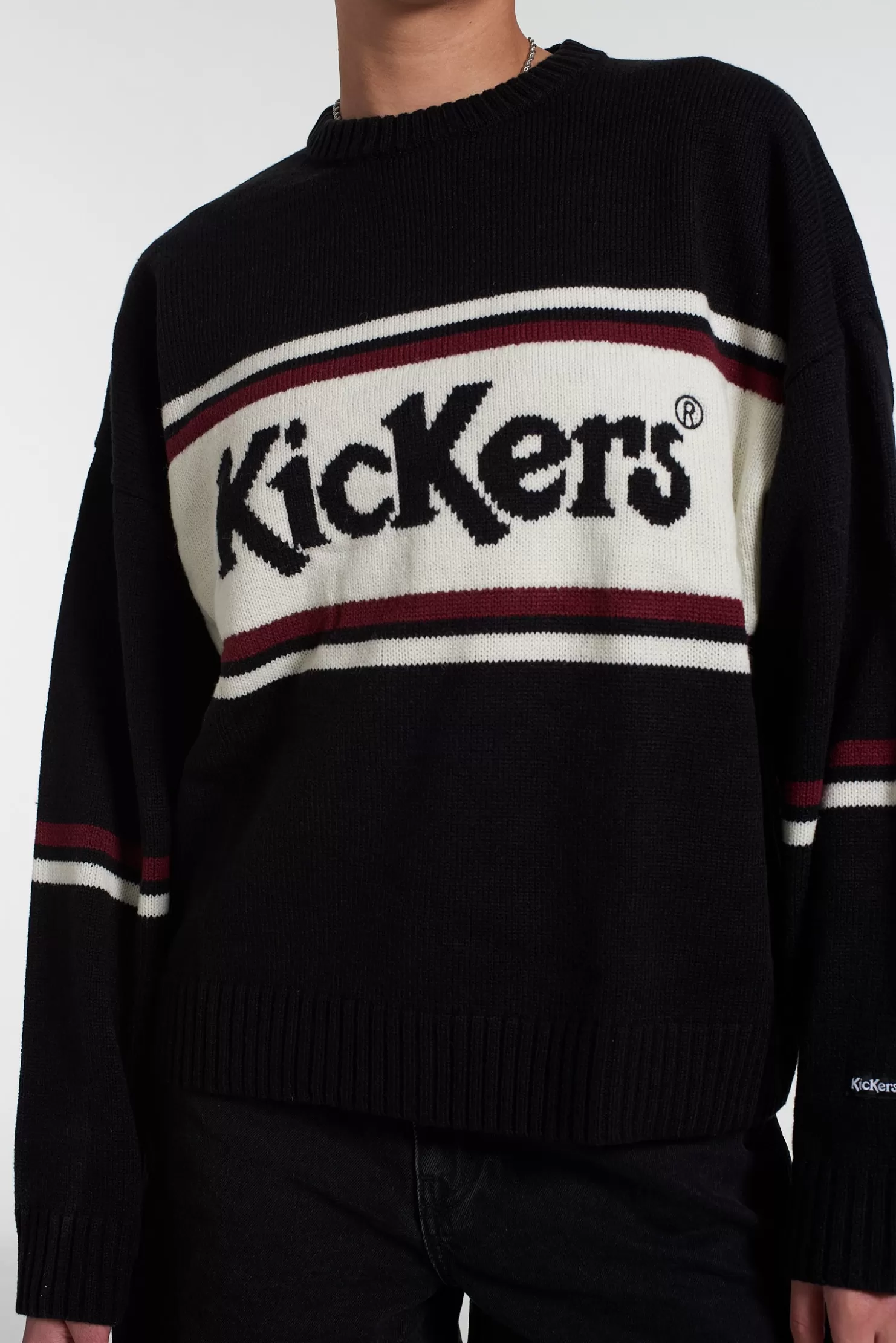 The Ragged Priest Kickers Classics Black Knit With Chest Logo-Men Knitwear, Sweatshirts & Hoodies