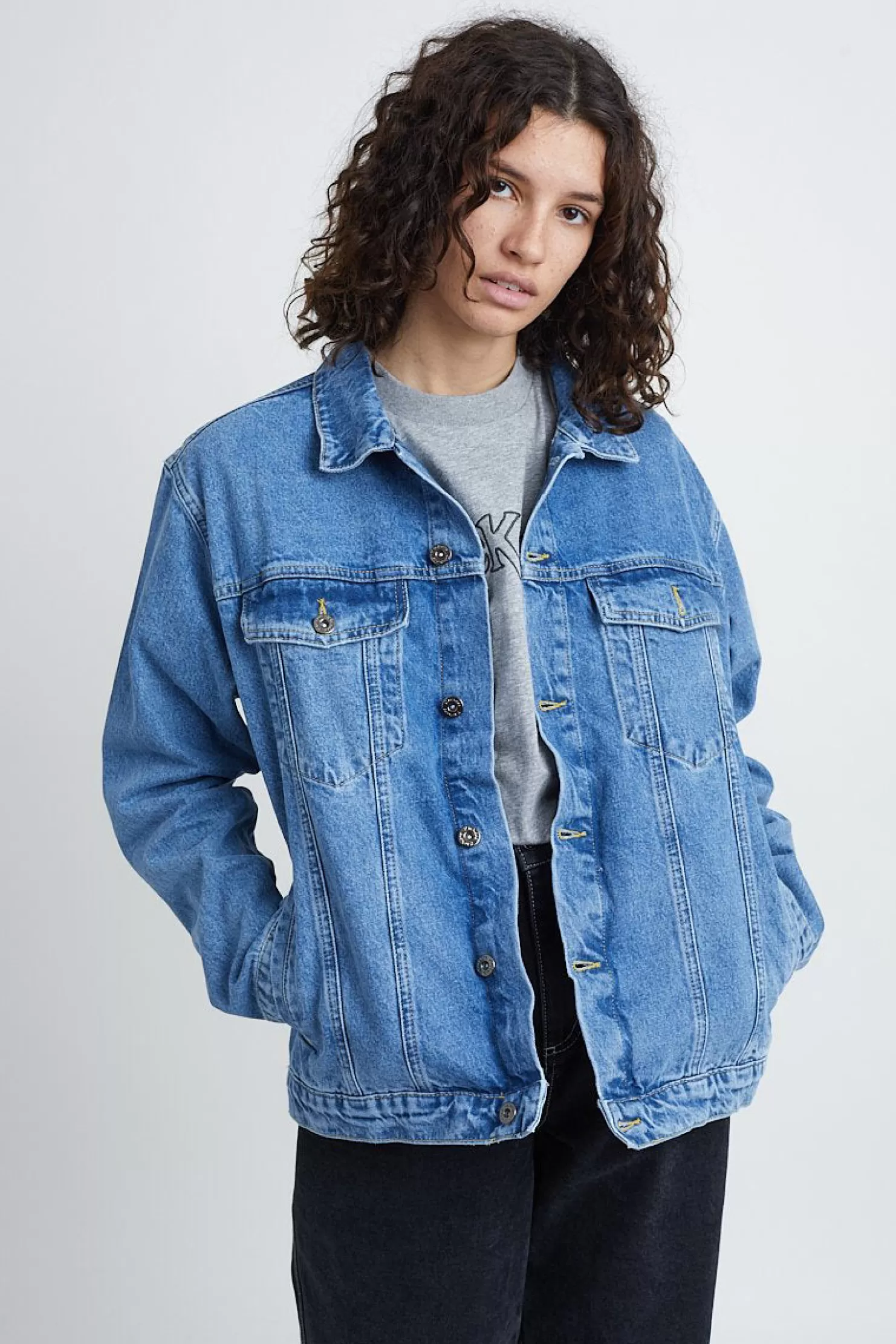 The Ragged Priest Kickers Classics Blue Denim Jacket-Women Coats & Jackets