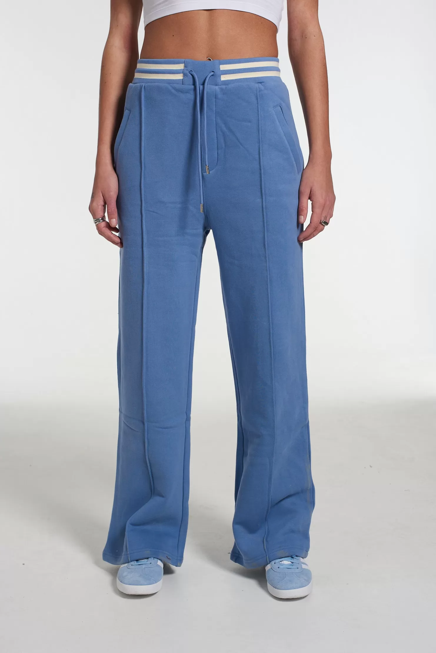 The Ragged Priest Kickers Classics Blue Straight Leg Jogger-Women Trousers