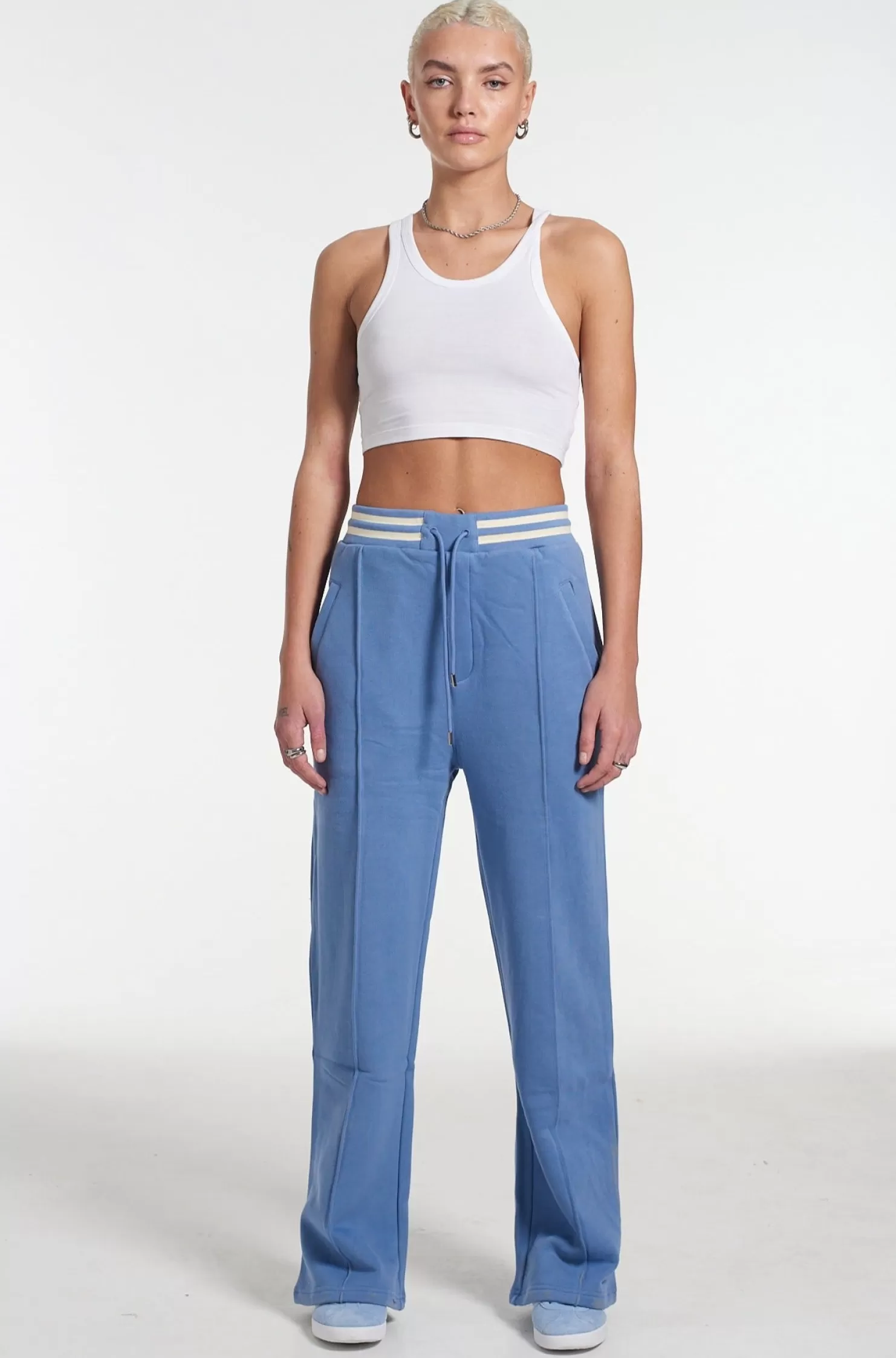 The Ragged Priest Kickers Classics Blue Straight Leg Jogger-Women Trousers
