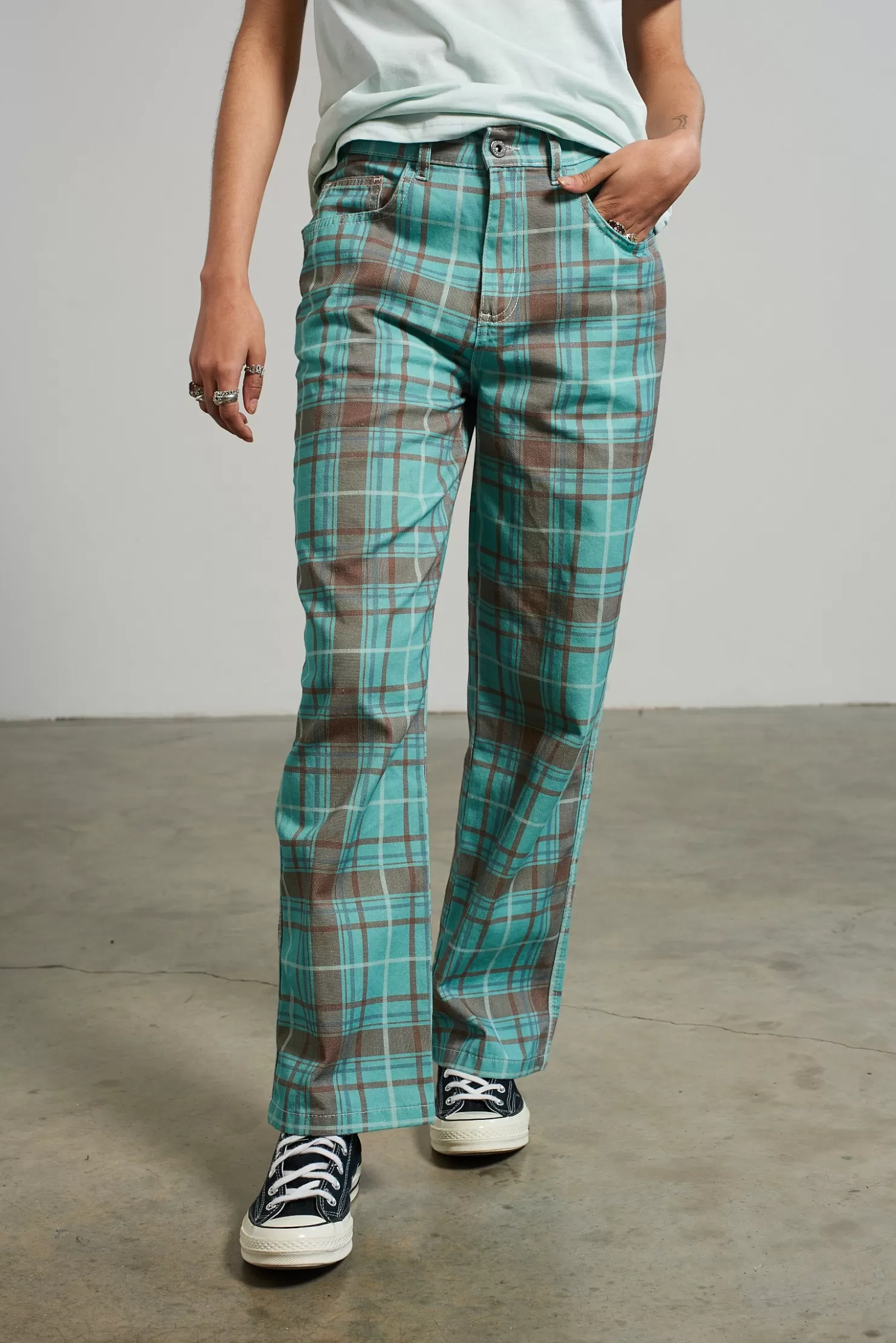 The Ragged Priest Kickers Classics Check Drill Pant-Women Trousers