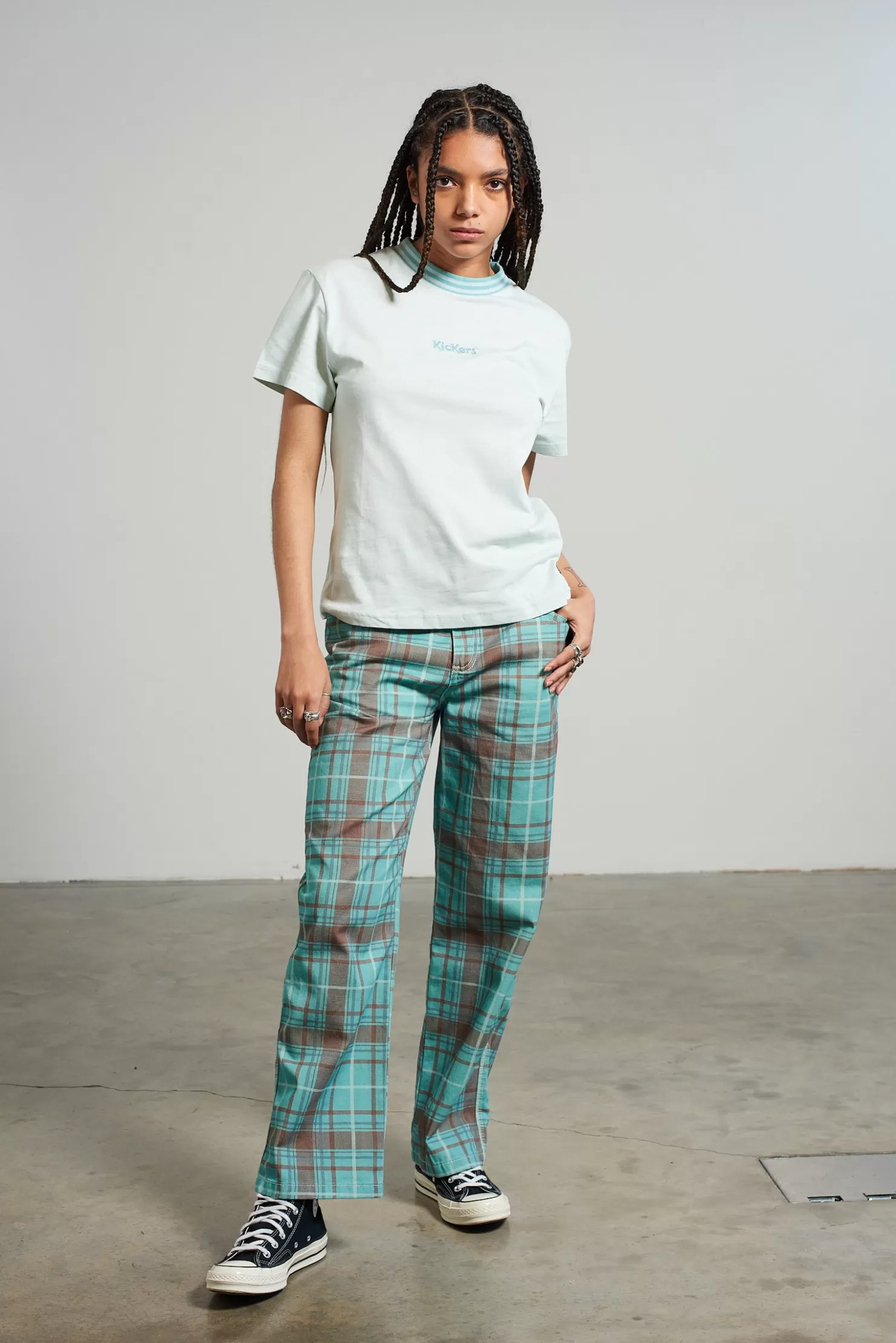 The Ragged Priest Kickers Classics Check Drill Pant-Women Trousers