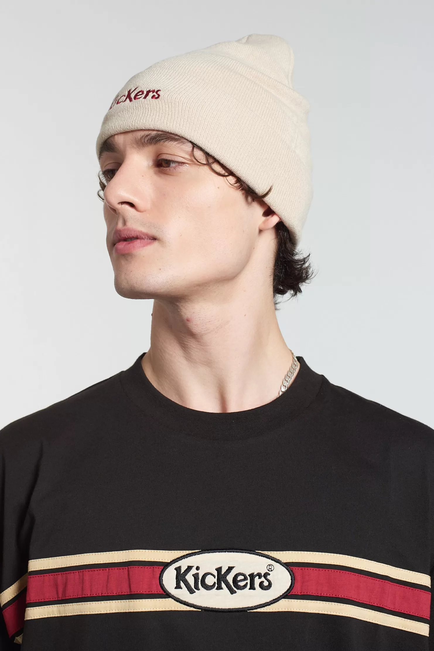 The Ragged Priest Kickers Classics Cream Beanie-Men Accessories
