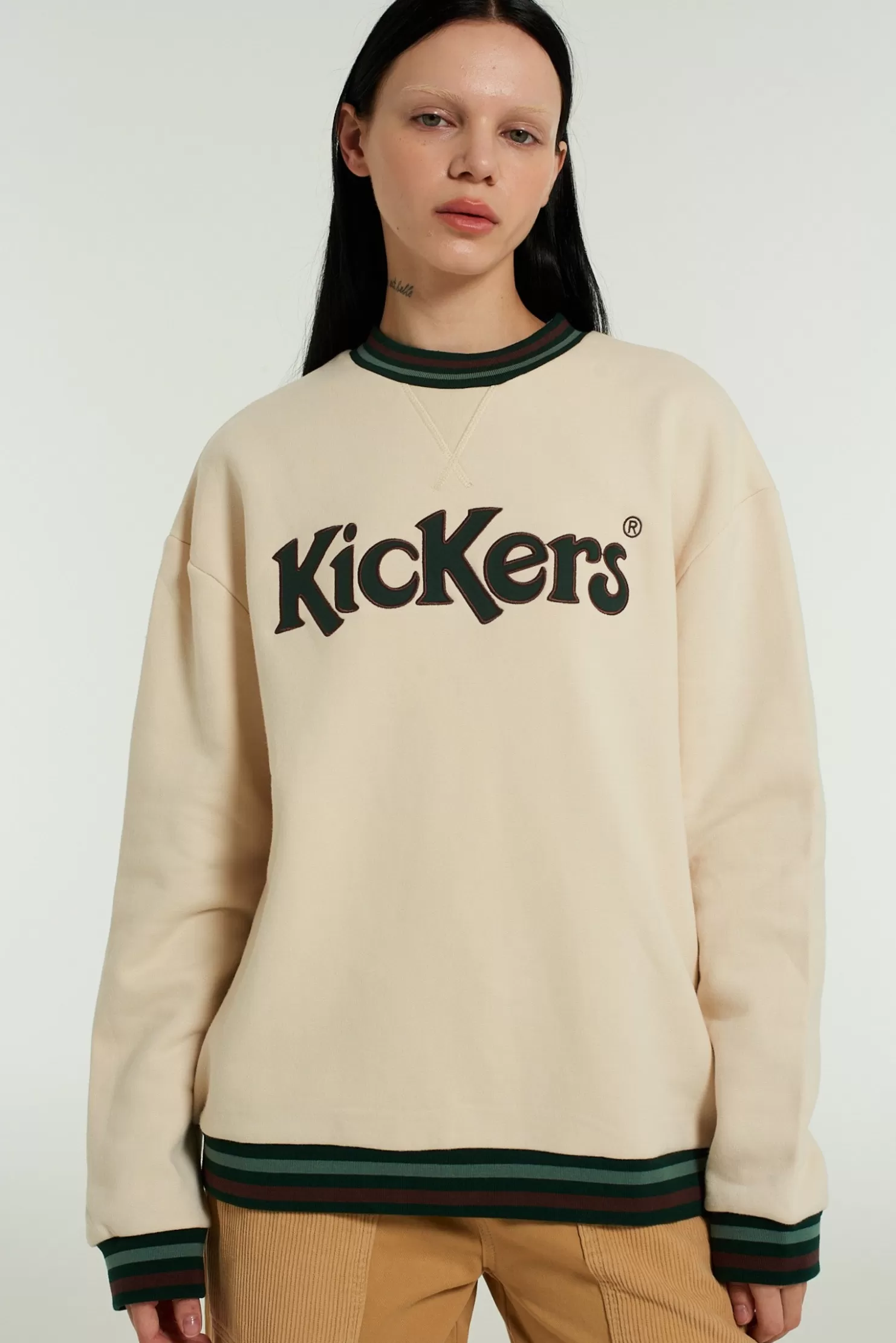 The Ragged Priest Kickers Classics Ecru Brushed Back Sweatshirt-Women Knitwear & Sweats