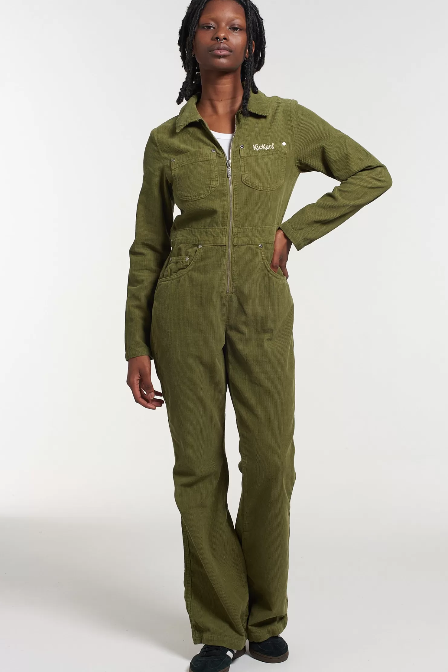 The Ragged Priest Kickers Classics Green Bootcord Boilersuit-Women Trousers