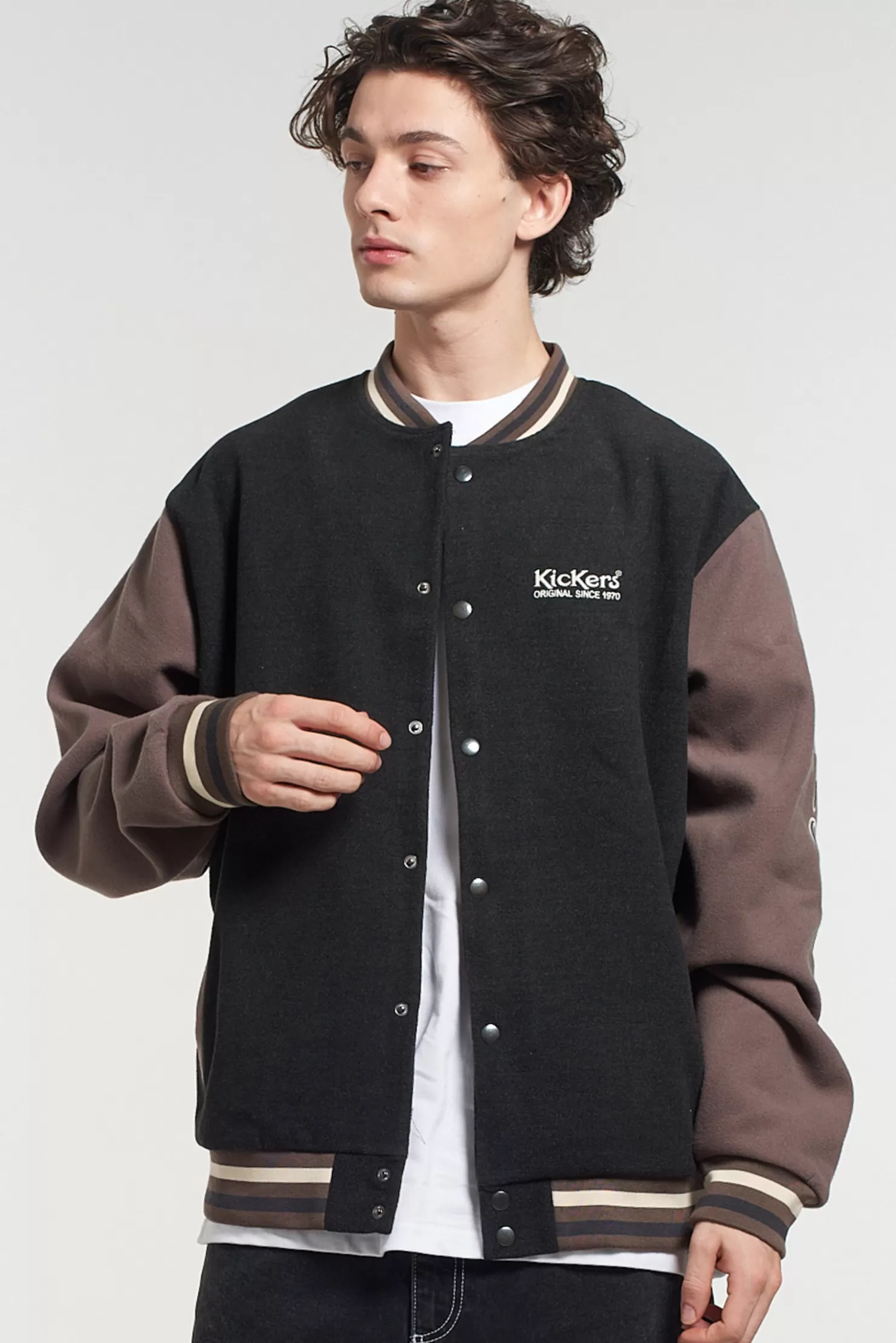 The Ragged Priest Kickers Classics Mens Varsity Brown Jacket-Men Coats & Jackets