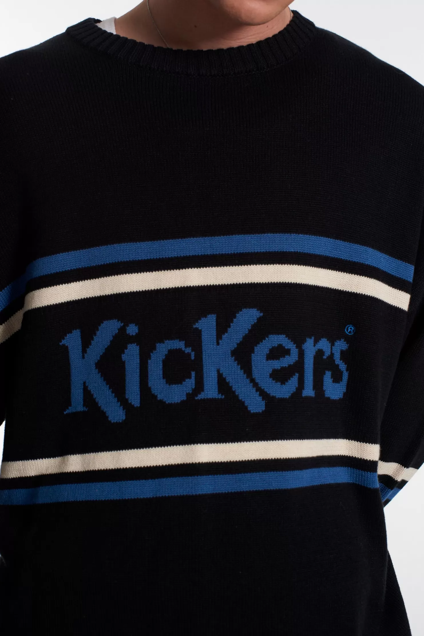 The Ragged Priest Kickers Classics Navy Knit With Chest Logo-Men Knitwear, Sweatshirts & Hoodies