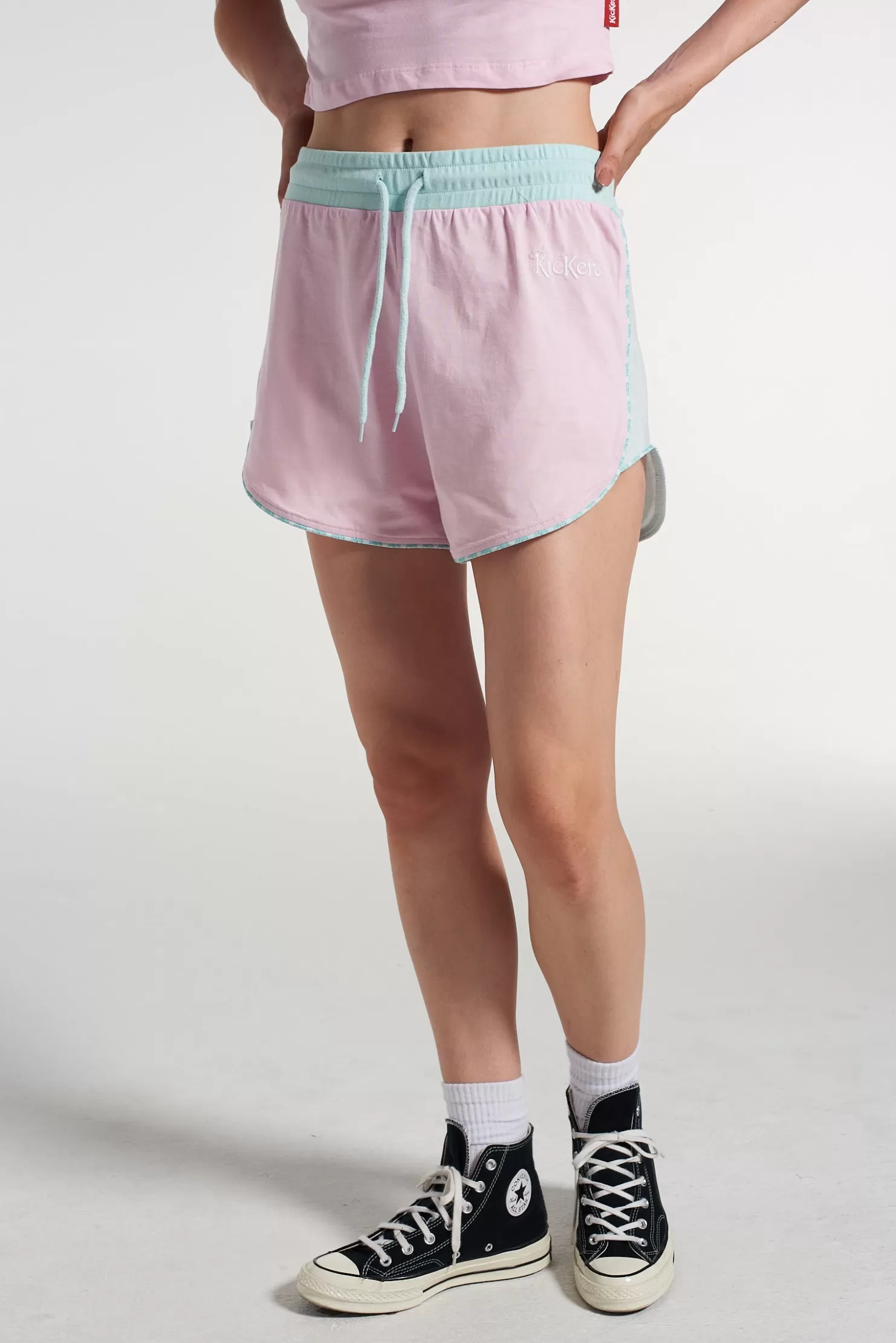 The Ragged Priest Kickers Classics Pink Runner Shorts-Women Skirts & Shorts