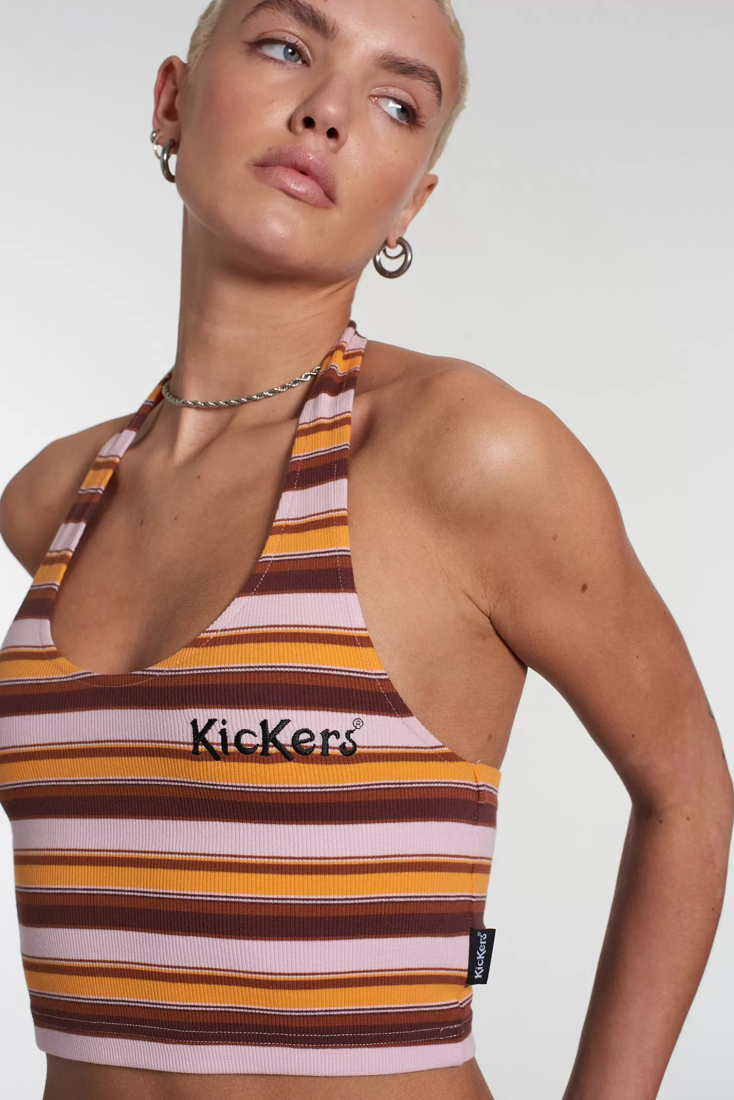 The Ragged Priest Kickers Classics Striped Halterneck Top-Women T-Shirts & Tops