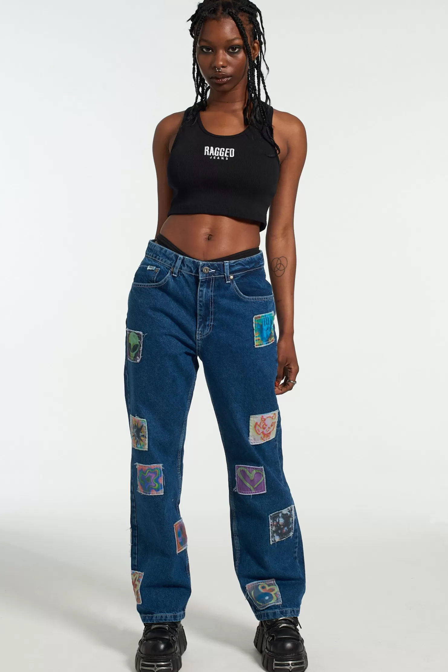 The Ragged Priest Kook Patch Dad Jean-Women Jeans