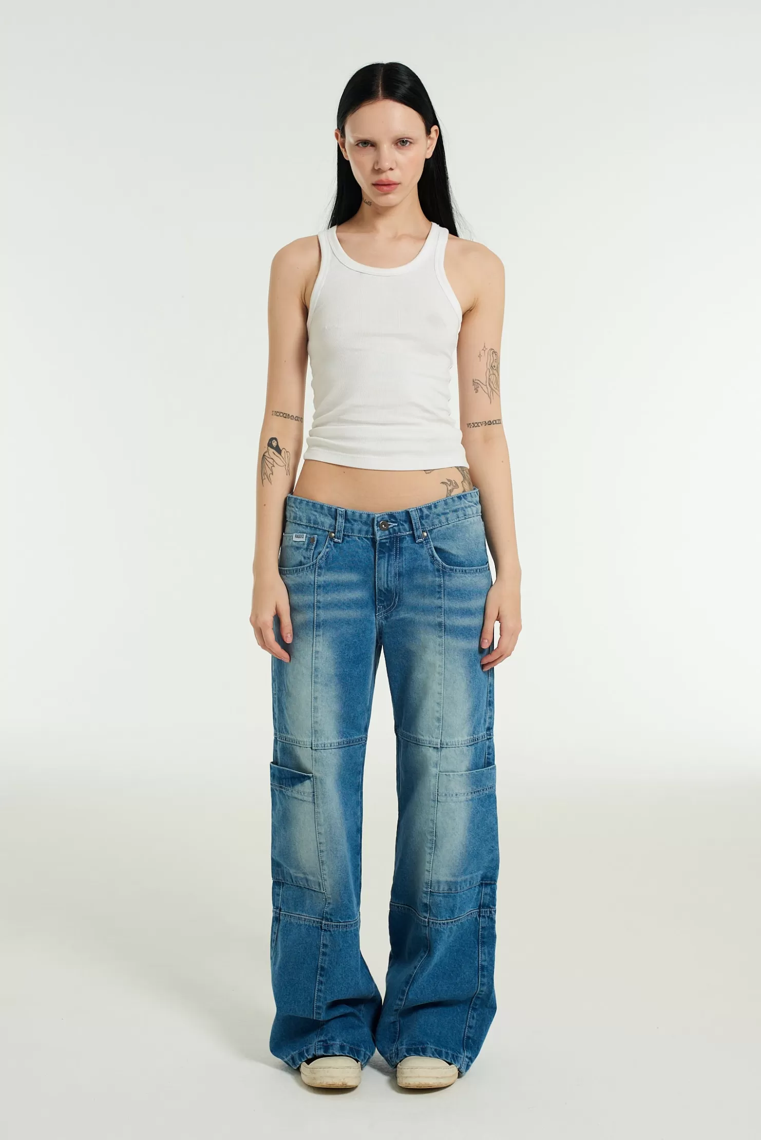 The Ragged Priest Low Rise Jean - Light Blue-Women Jeans
