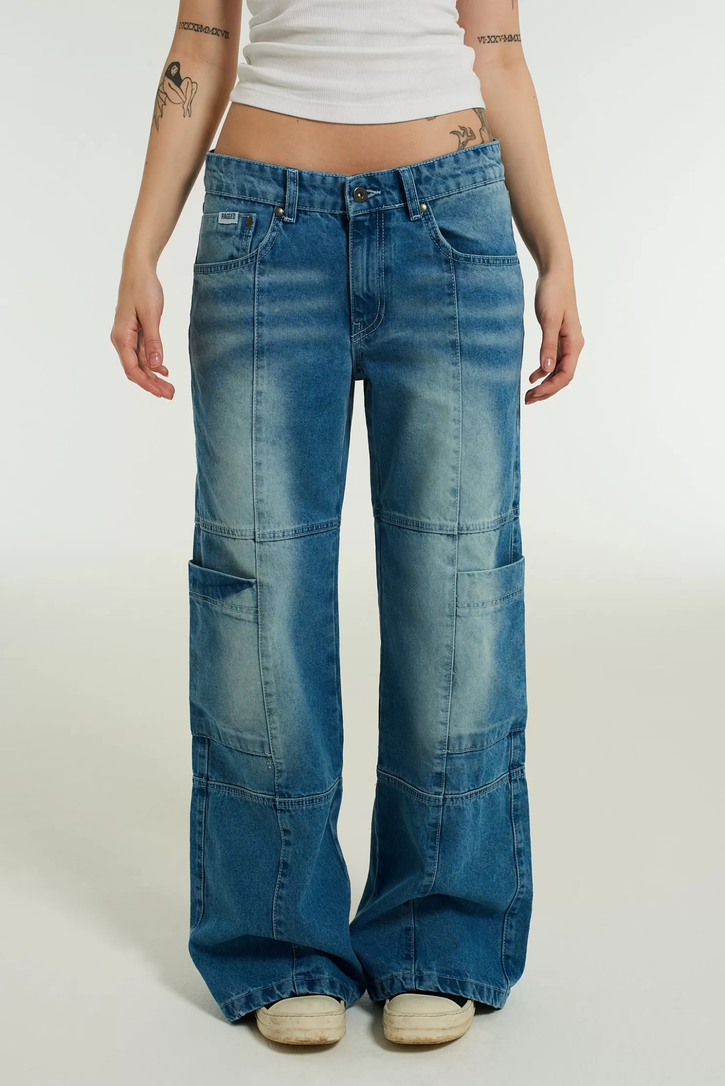The Ragged Priest Low Rise Jean - Light Blue-Women Jeans