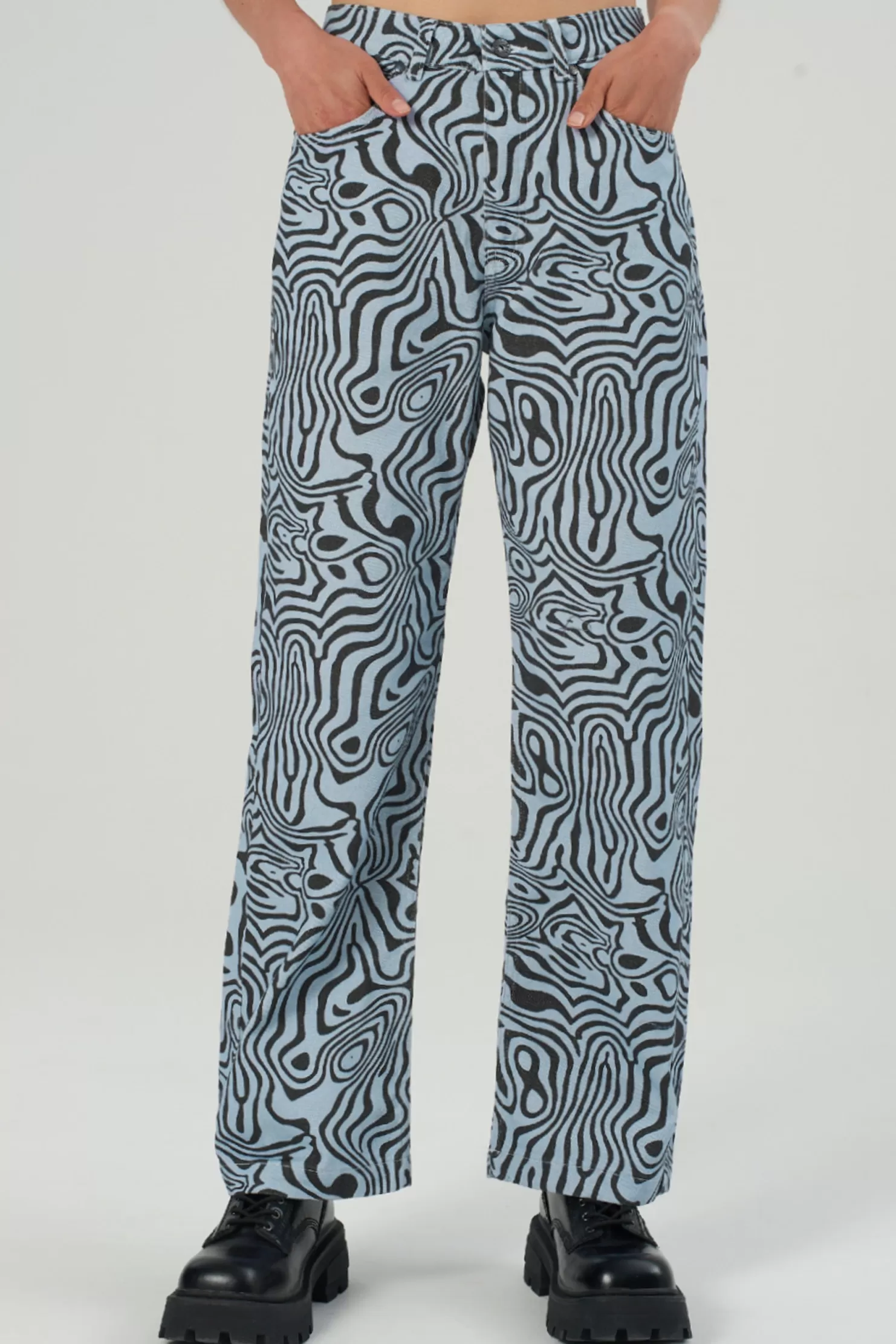 The Ragged Priest Marble Jean - Blue-Women Jeans