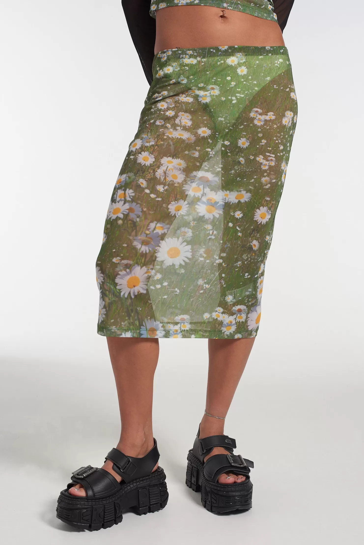The Ragged Priest Meadow Mesh Midi Skirt-Women Skirts & Shorts